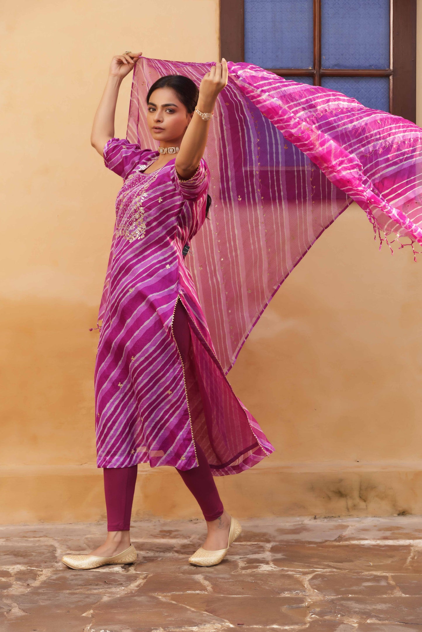 Indrani Leheriya Embroidered Suit Set