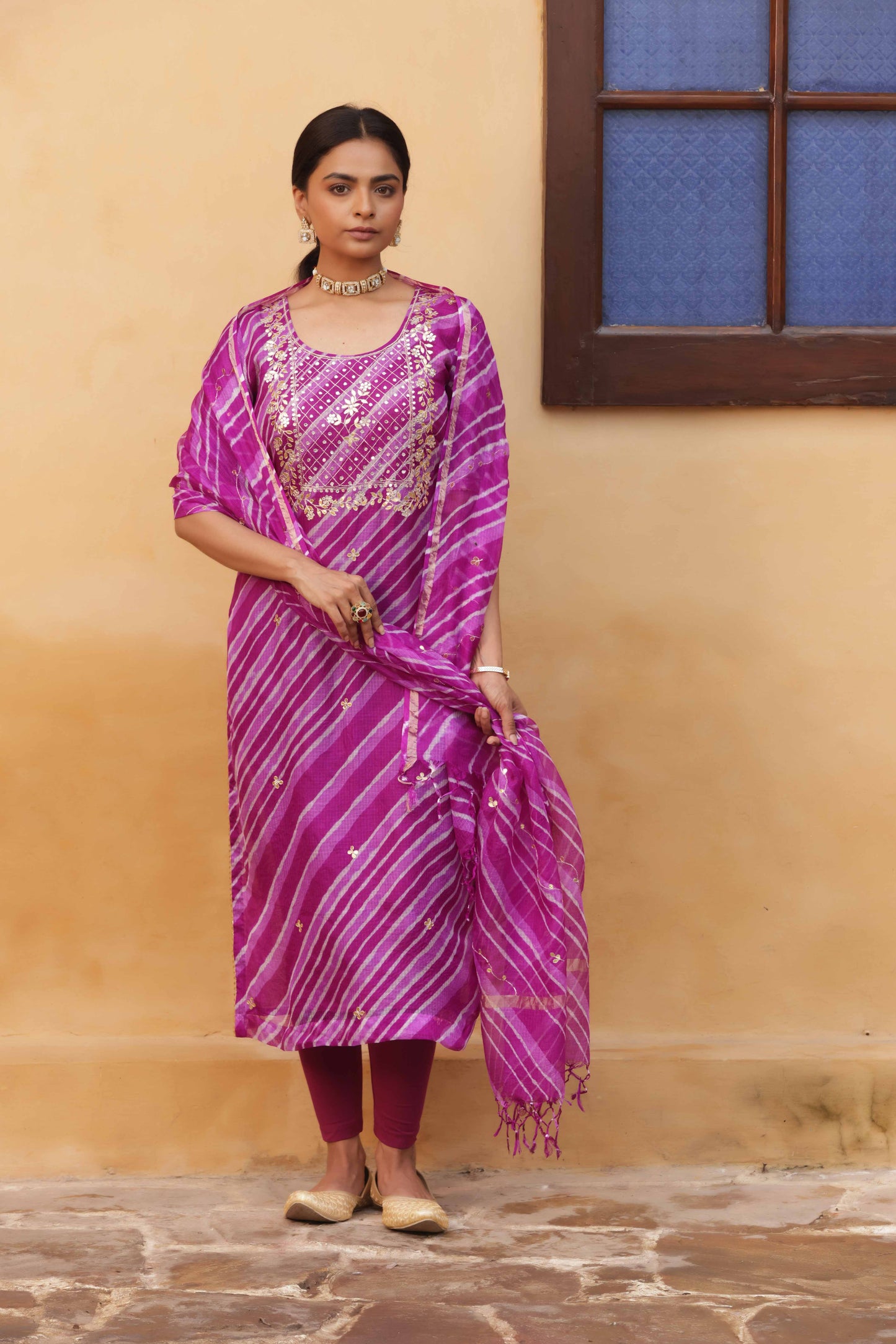 Indrani Leheriya Embroidered Suit Set