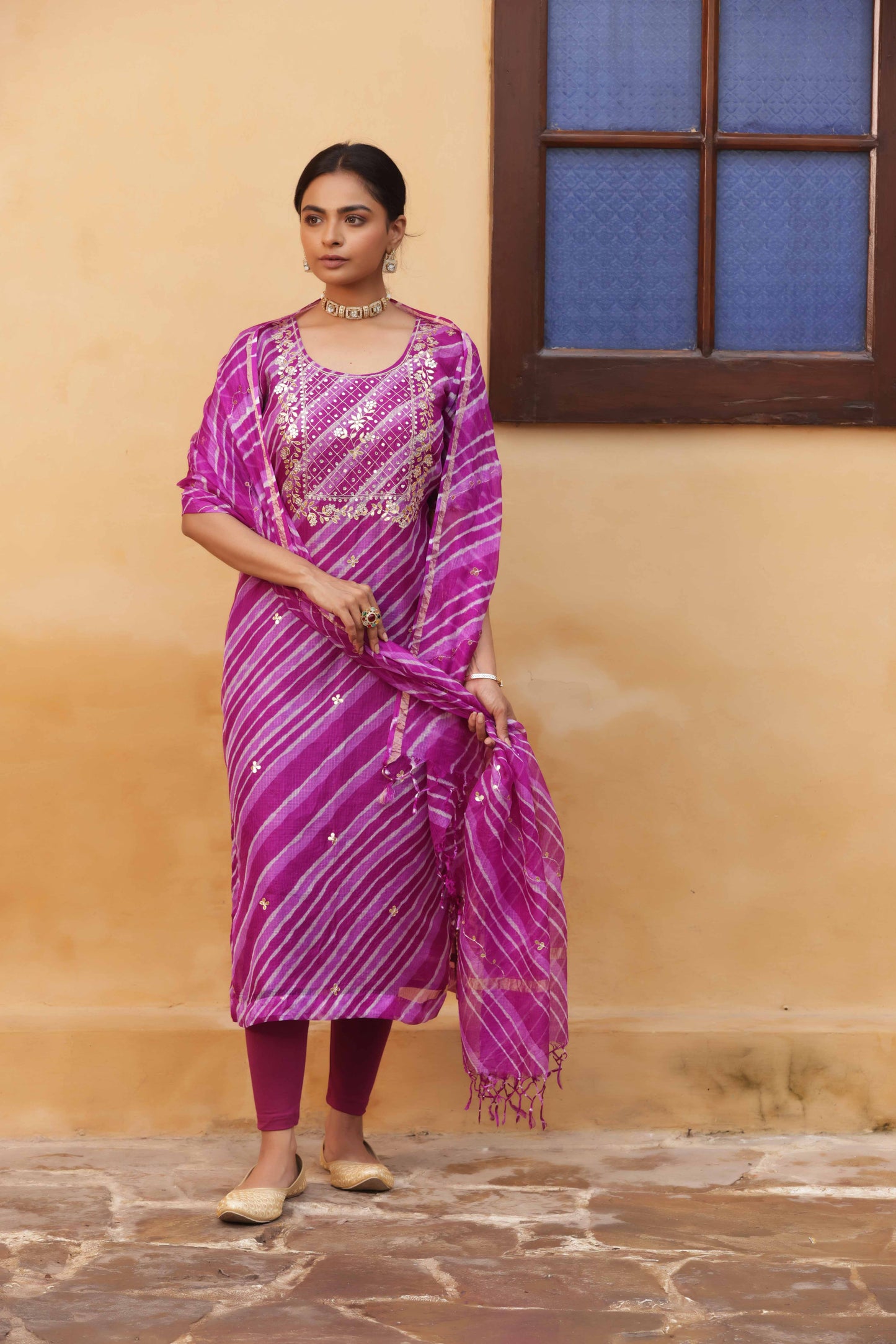 Indrani Leheriya Embroidered Suit Set