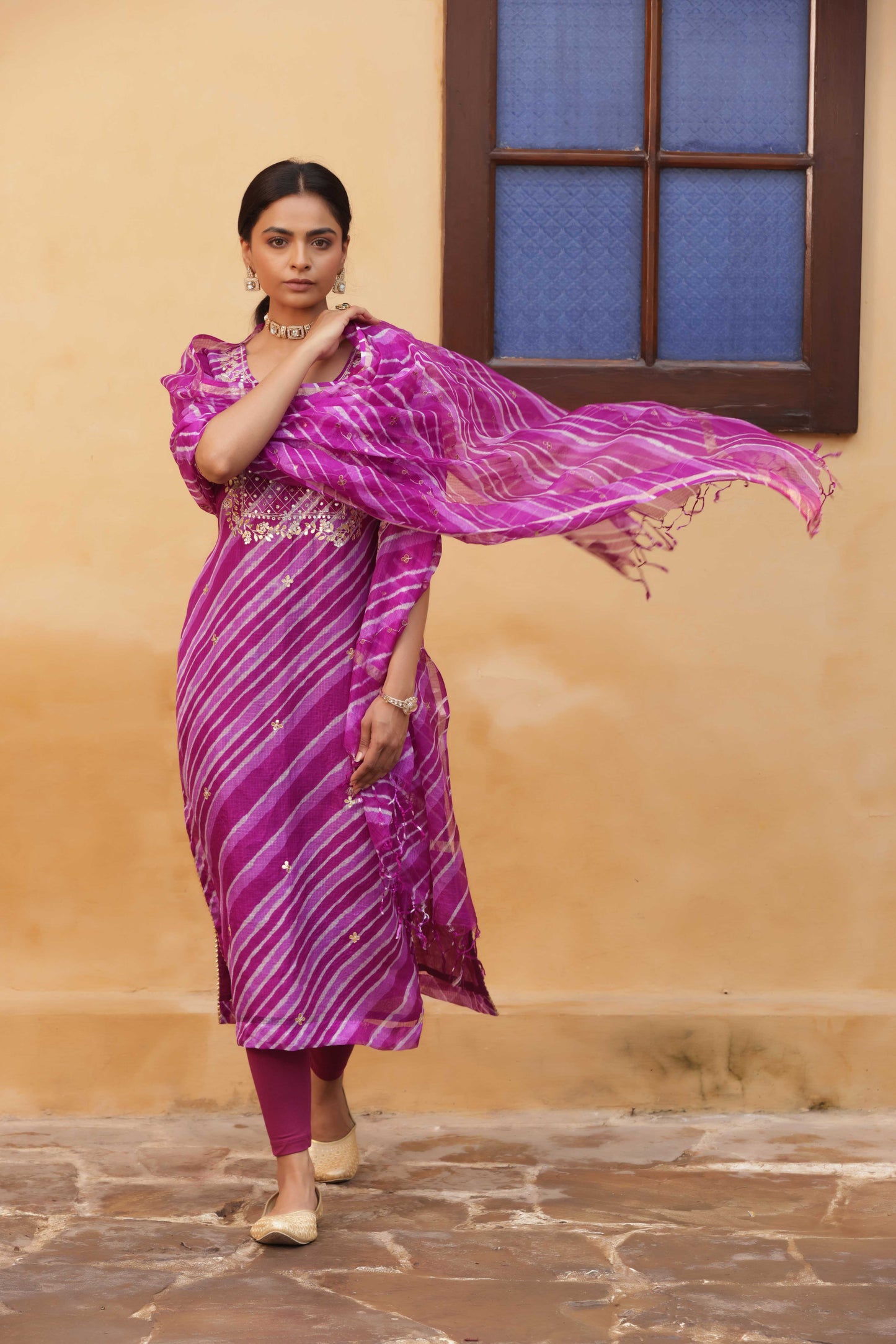 Indrani Leheriya Embroidered Suit Set