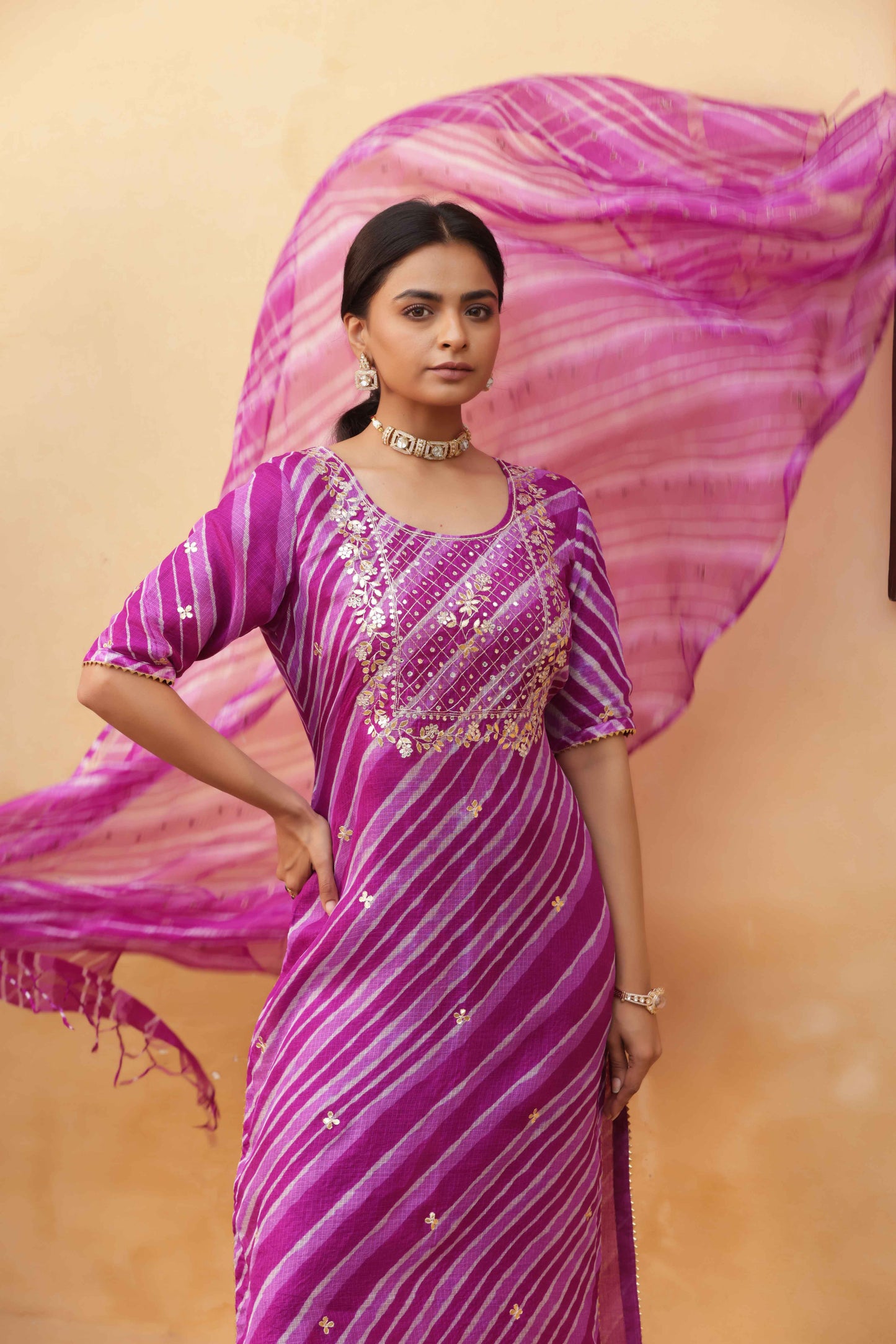 Indrani Leheriya Embroidered Suit Set