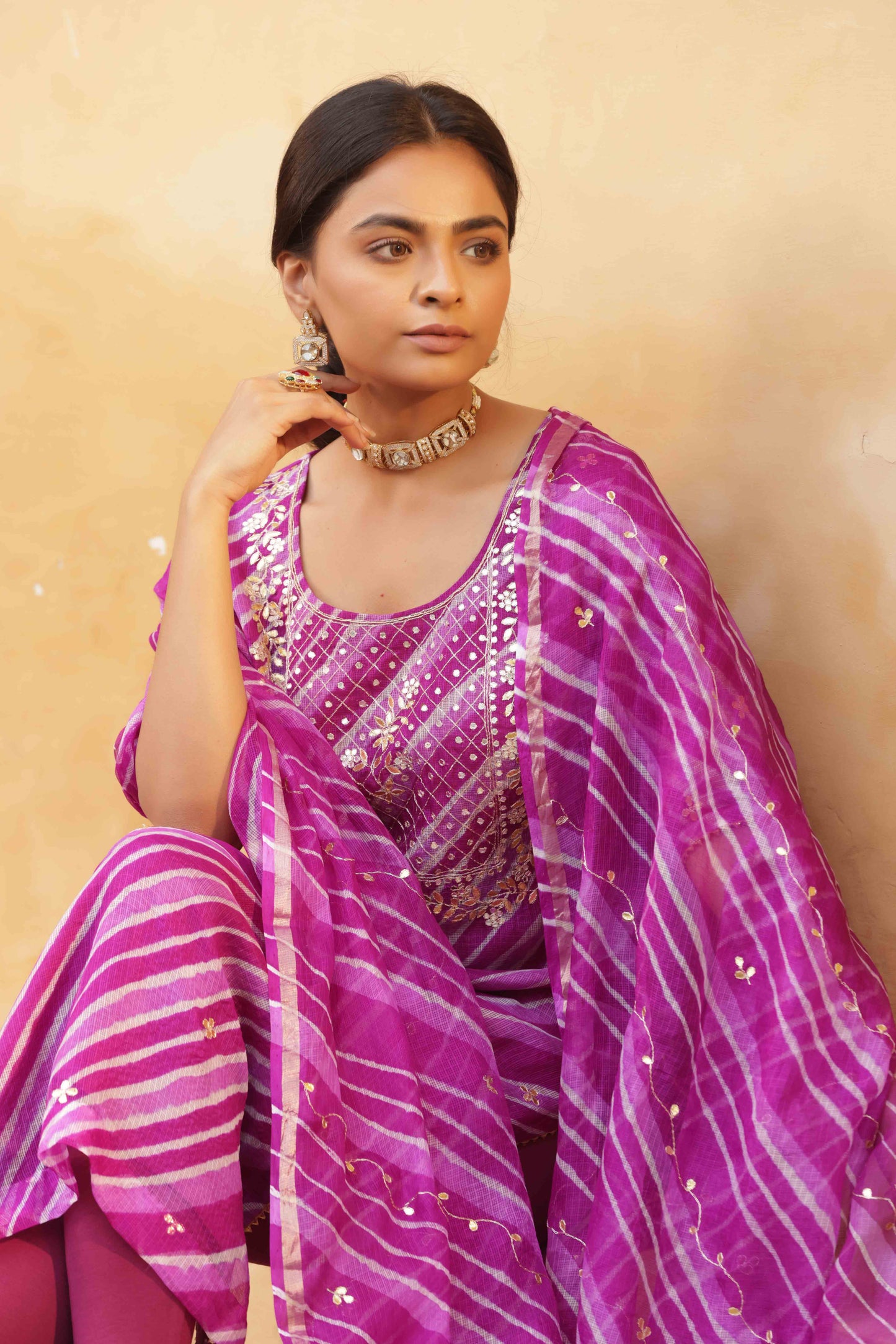 Indrani Leheriya Embroidered Suit Set