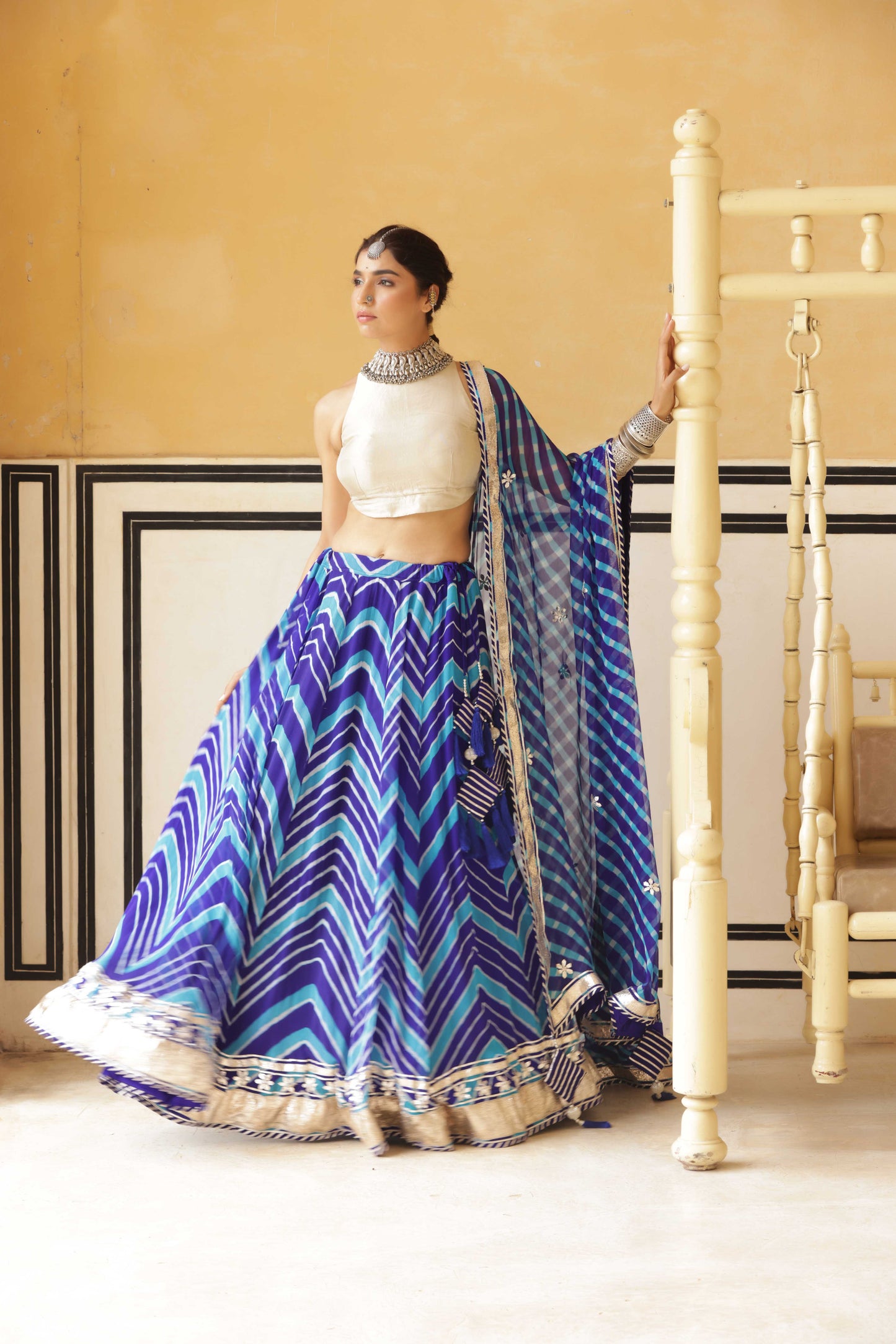 Mayura Lappa Lehenga Set
