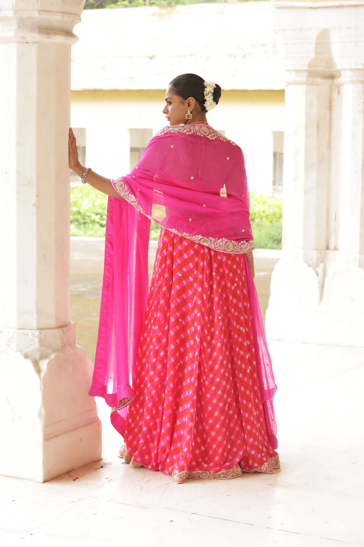 Coral Bloom Zardozi Lehenga