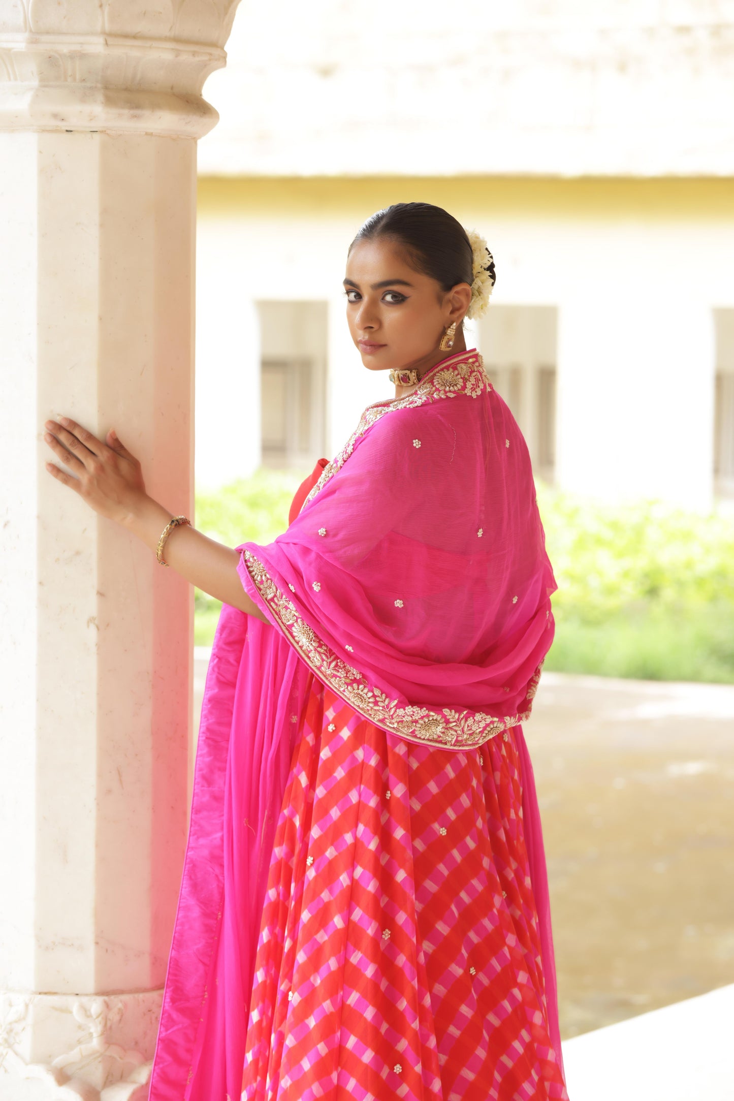 Coral Bloom Zardozi Lehenga