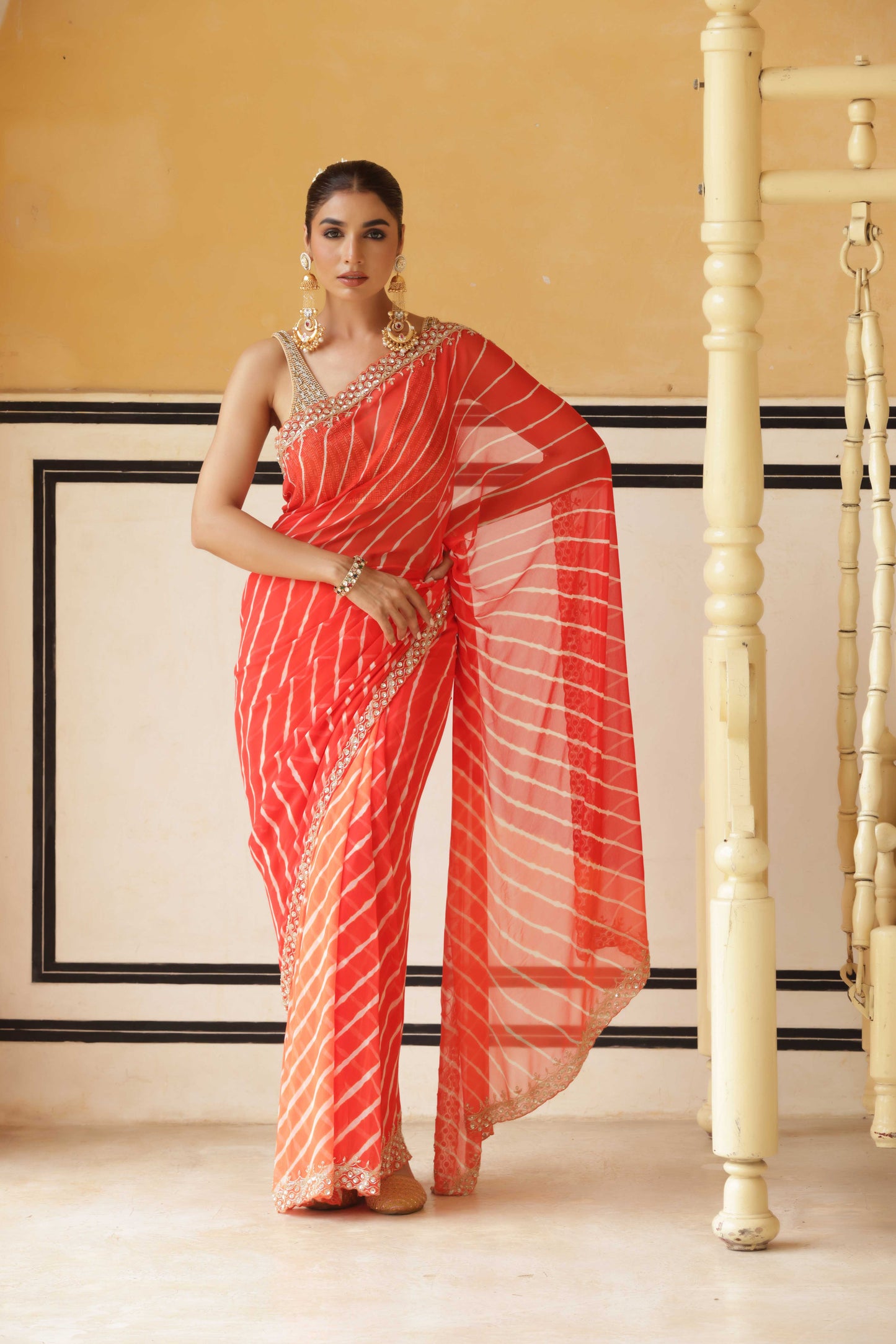 Ember Leheriya Saree