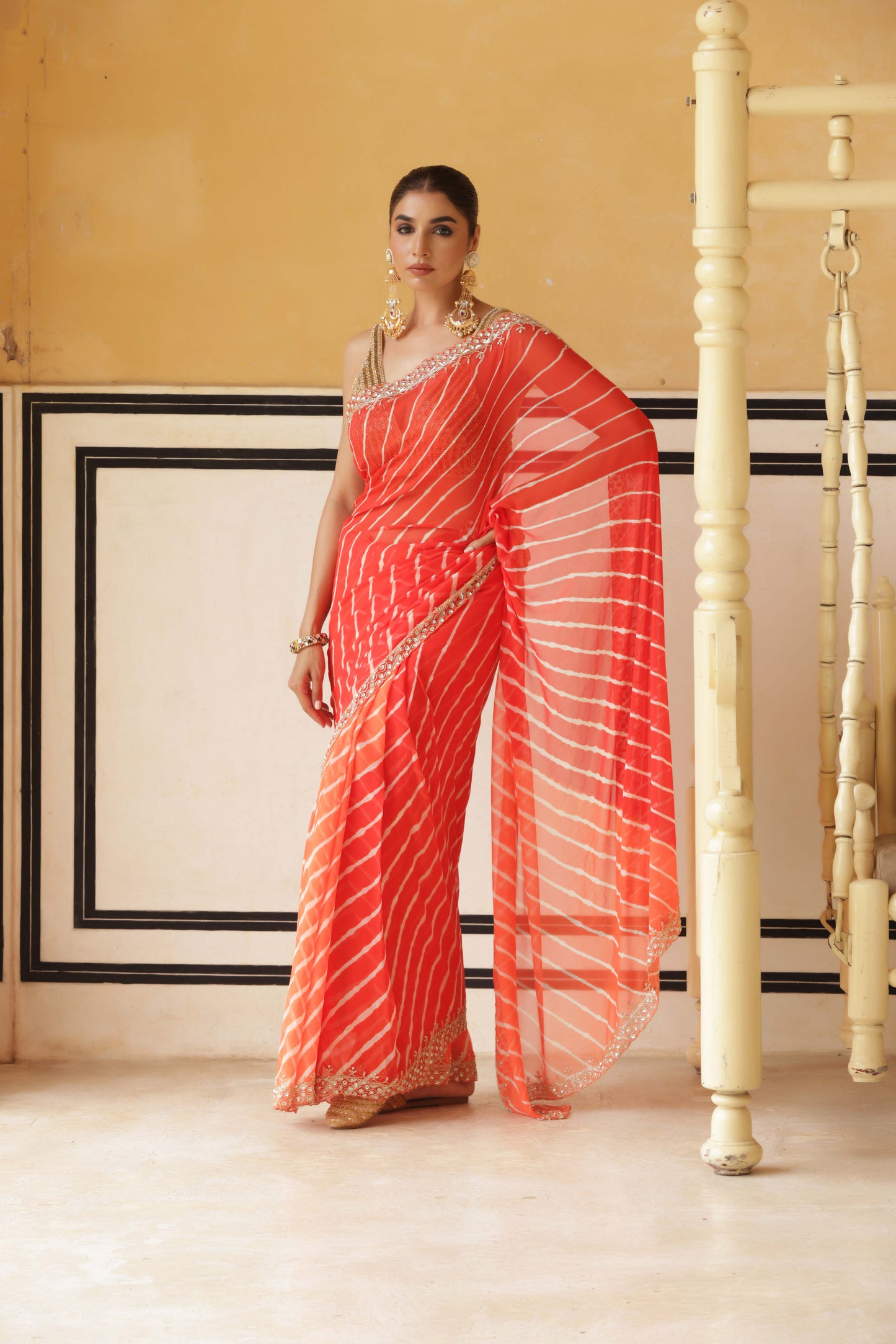 Ember Leheriya Saree
