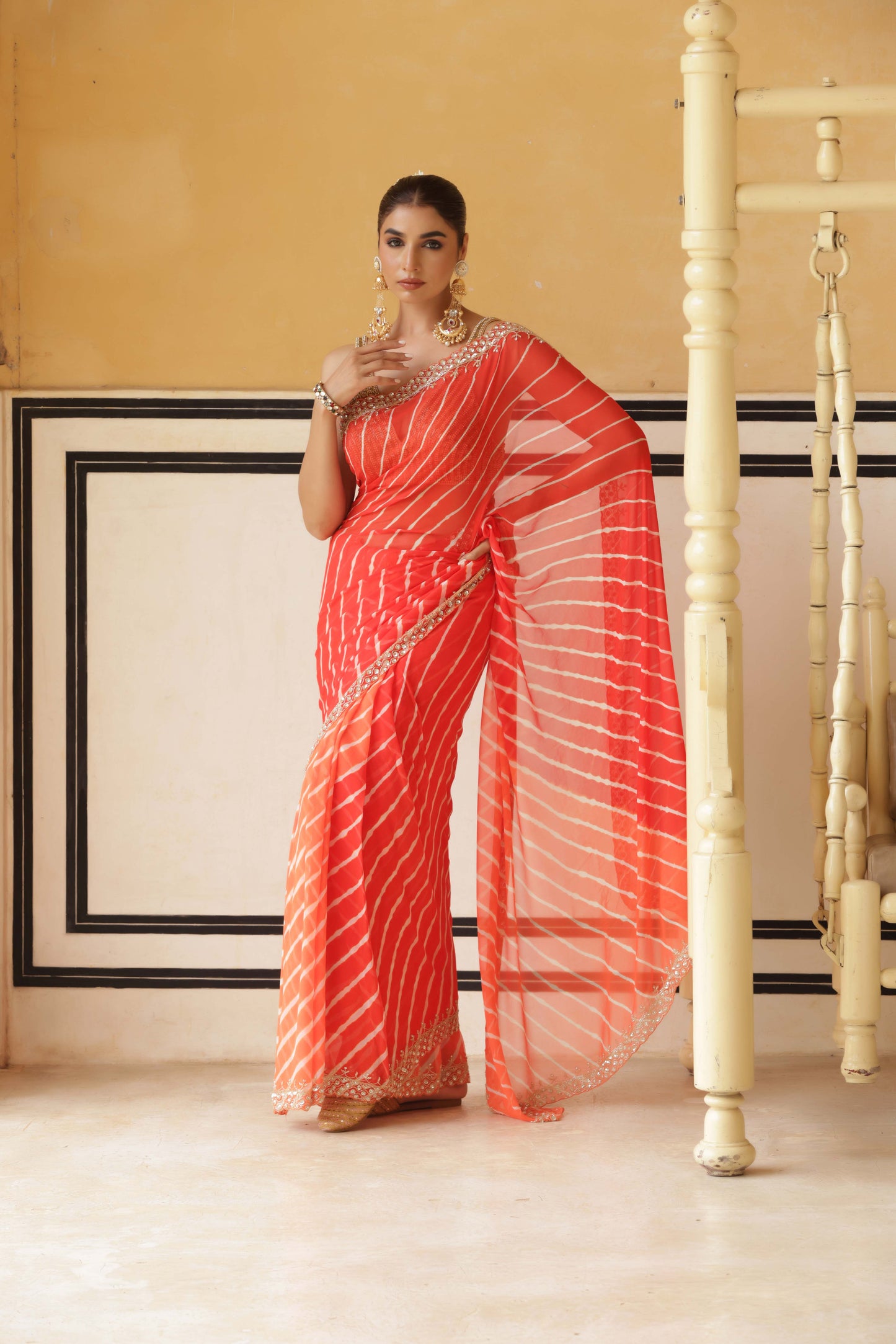 Ember Leheriya Saree