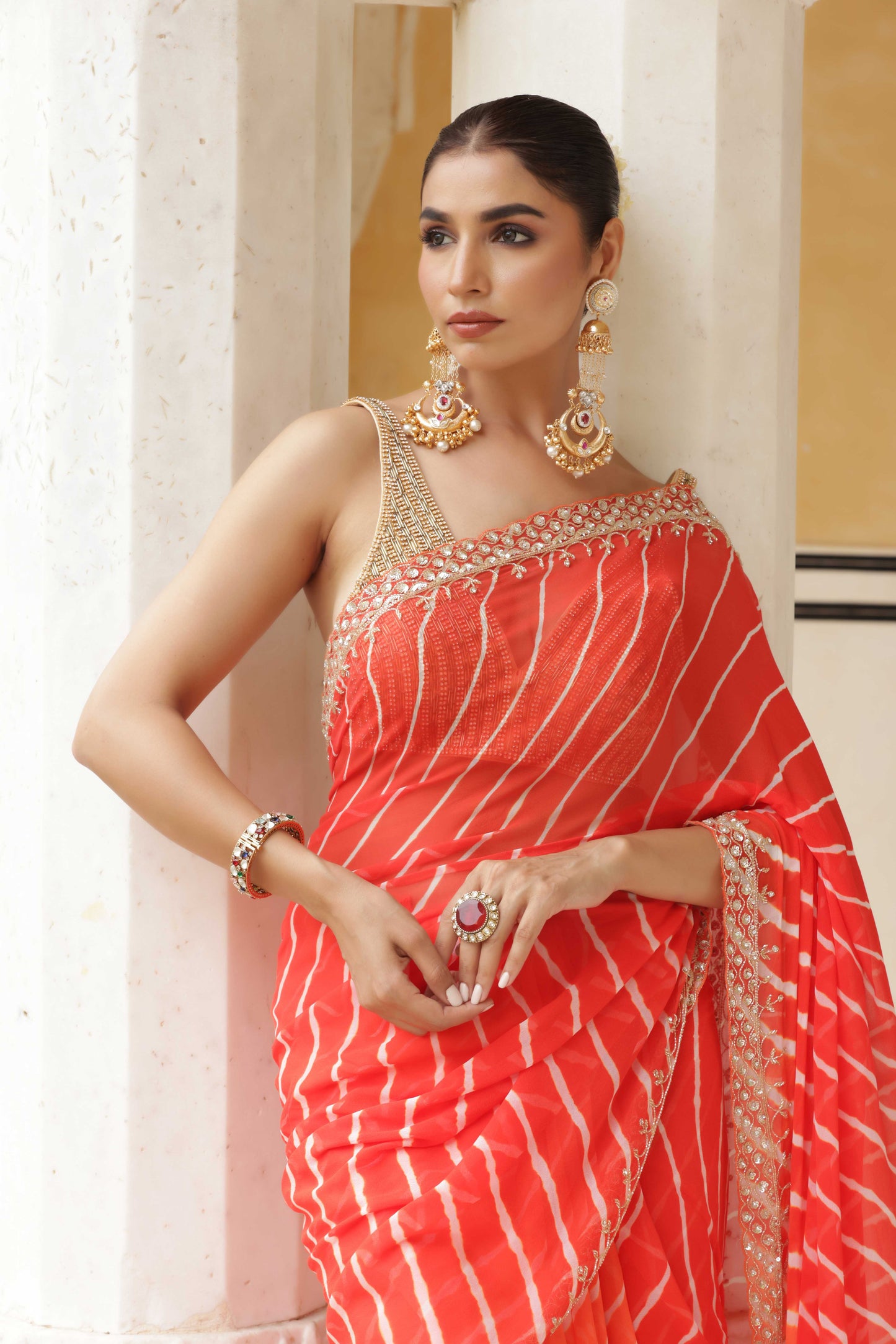 Ember Leheriya Saree