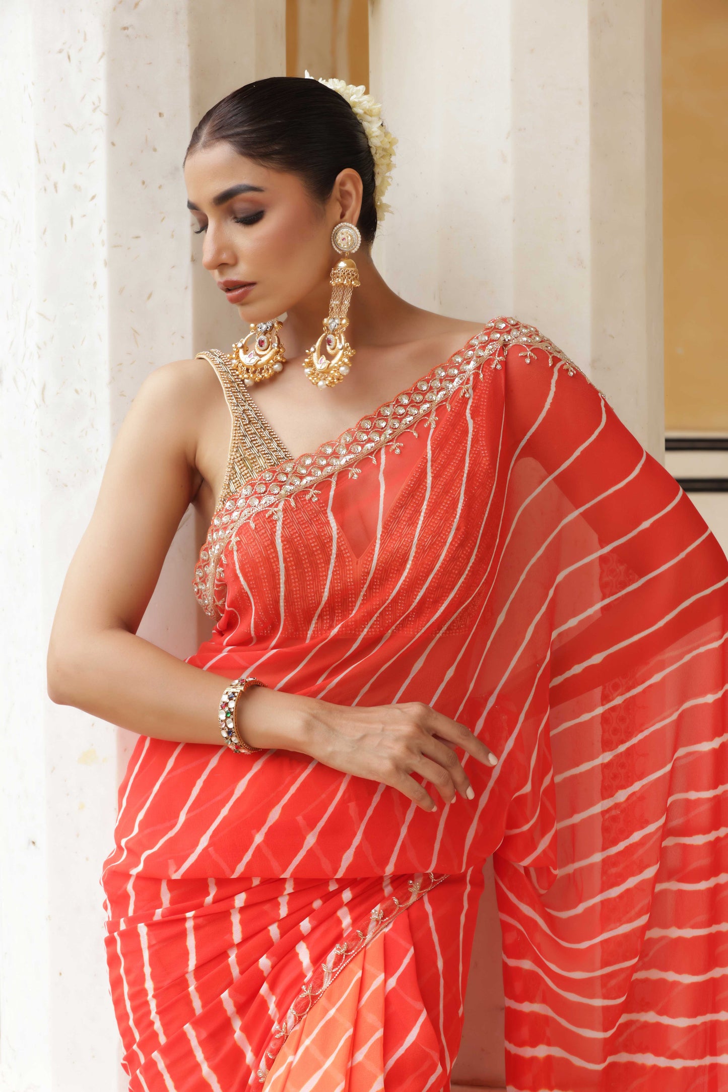Ember Leheriya Saree
