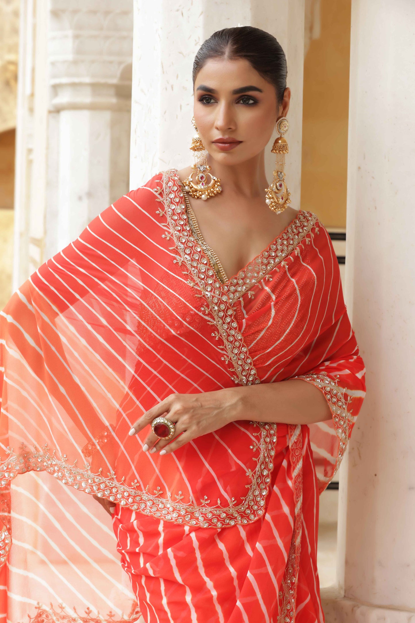 Ember Leheriya Saree