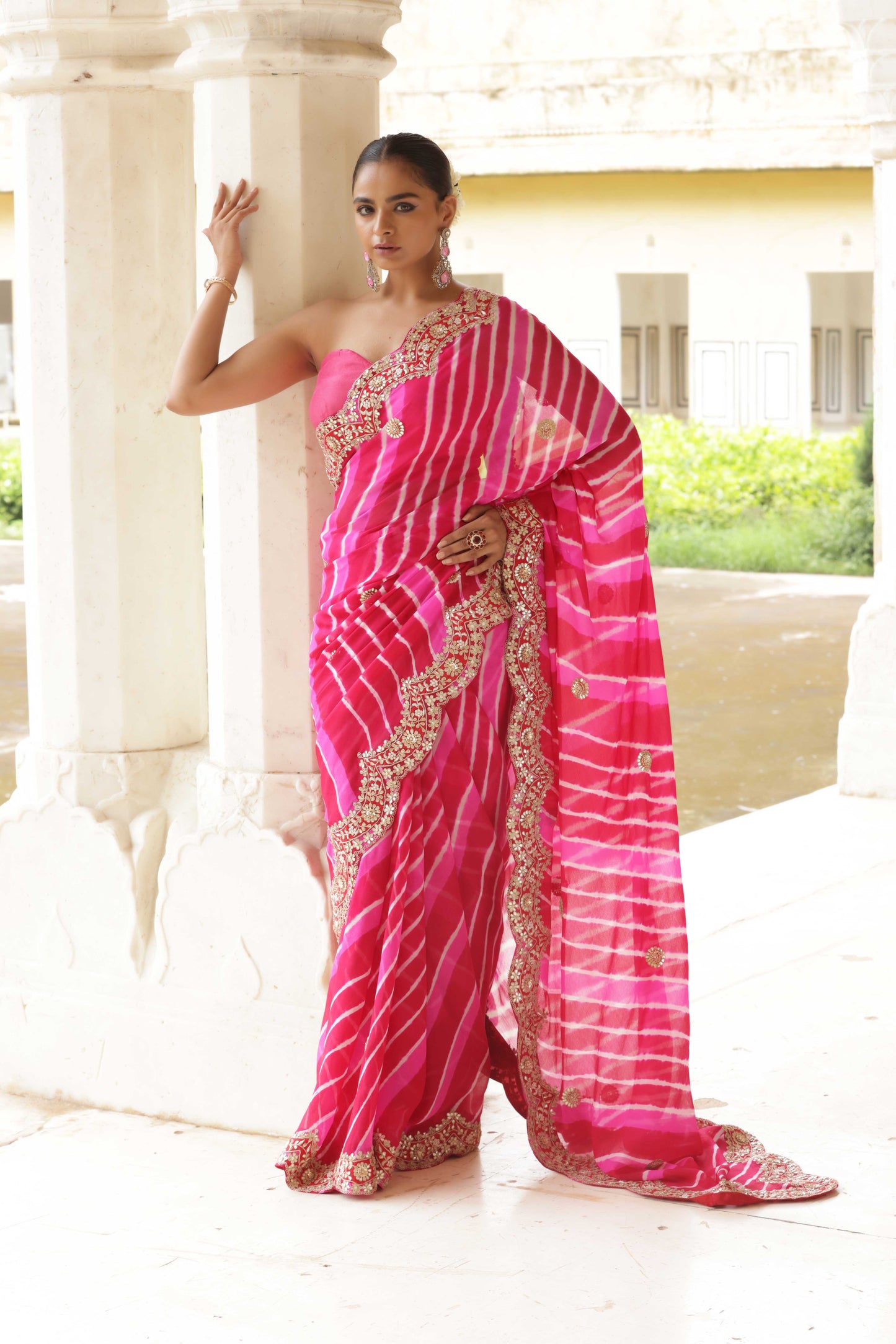 Regal Moti Leheriya Saree