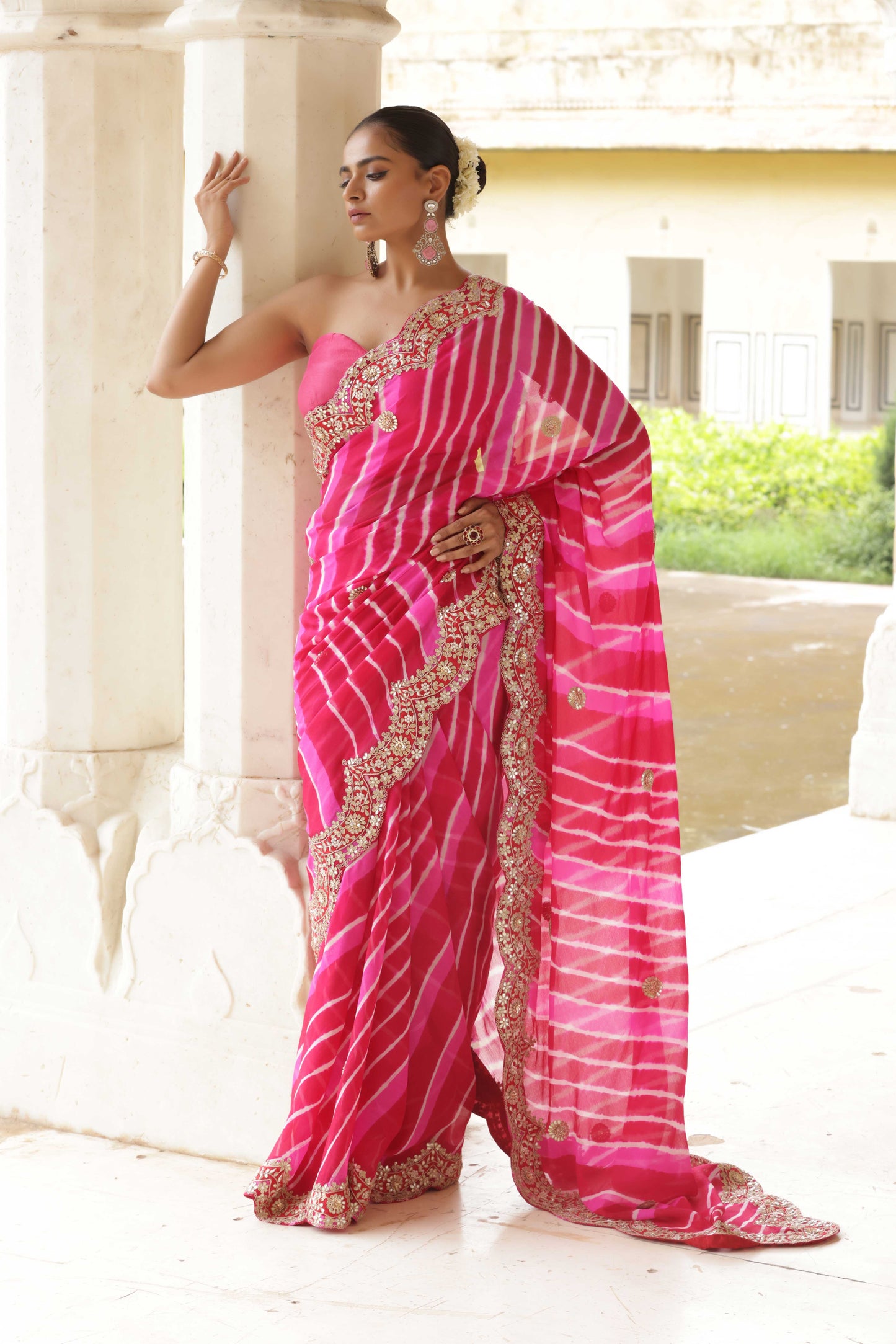 Regal Moti Leheriya Saree