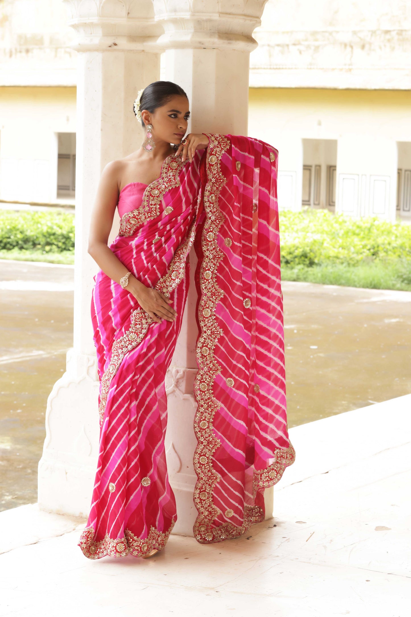 Regal Moti Leheriya Saree