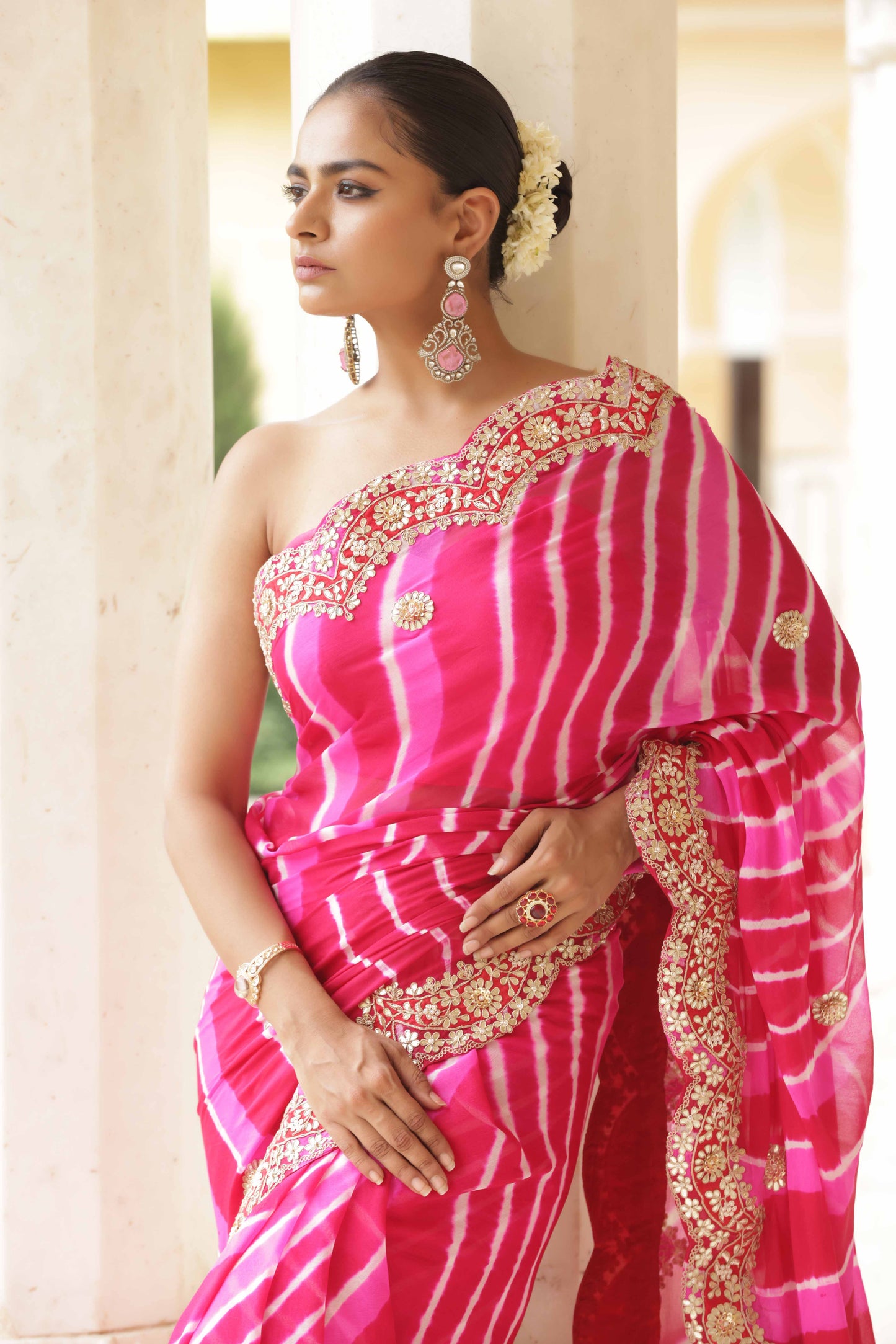 Regal Moti Leheriya Saree