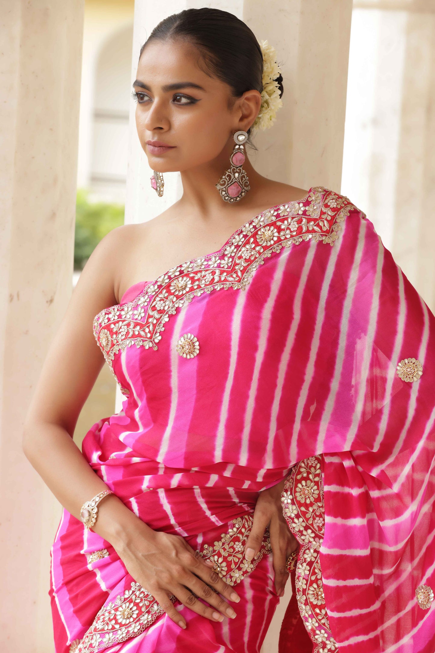 Regal Moti Leheriya Saree