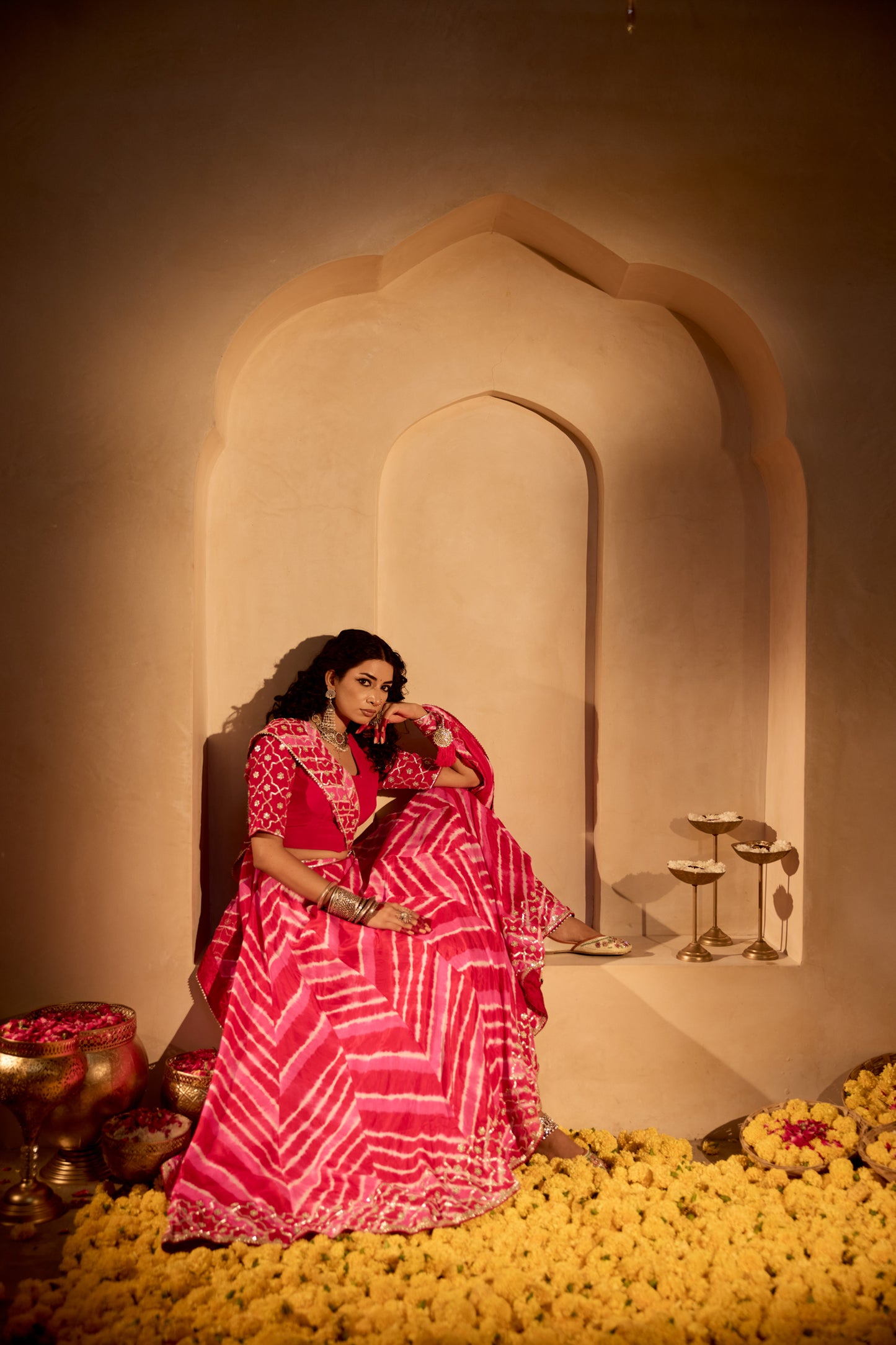 Multicolour Lehriya Lehenga