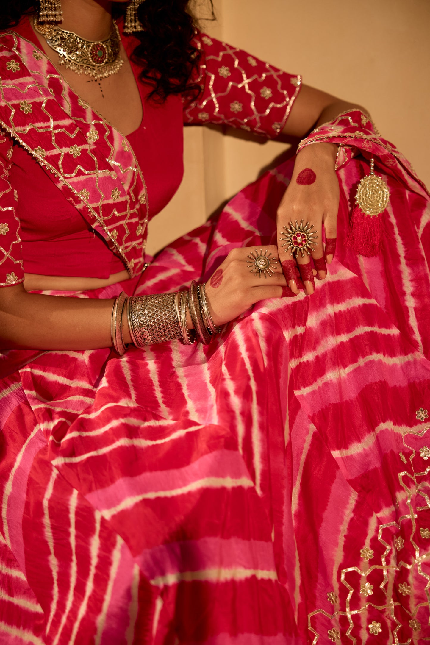 Multicolour Lehriya Lehenga