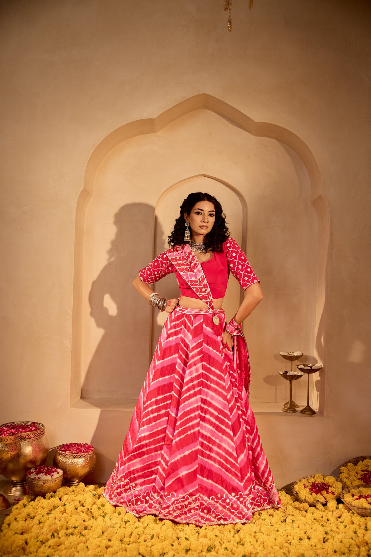 Multicolour Lehriya Lehenga