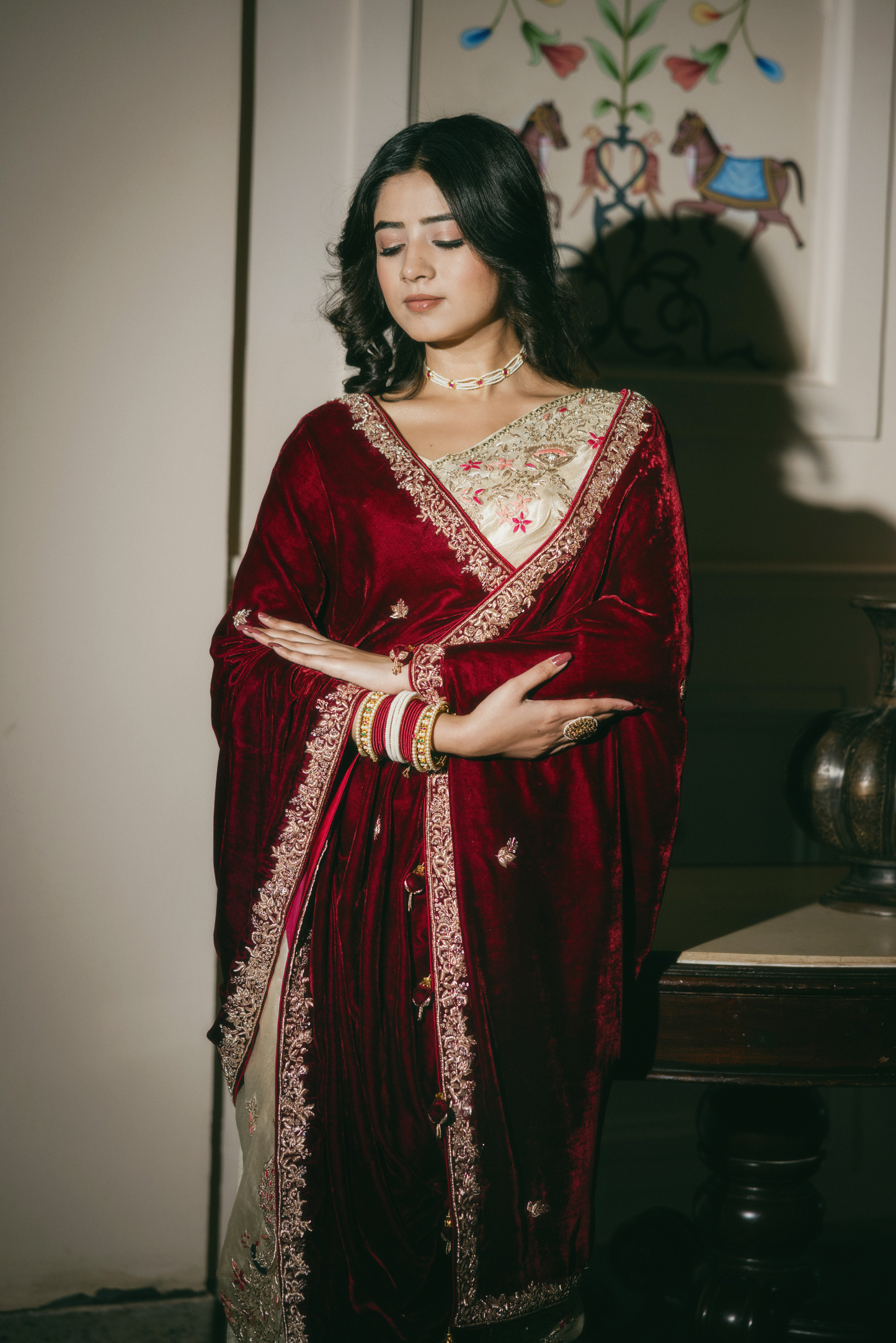 Gulrukh Velvet Shawl