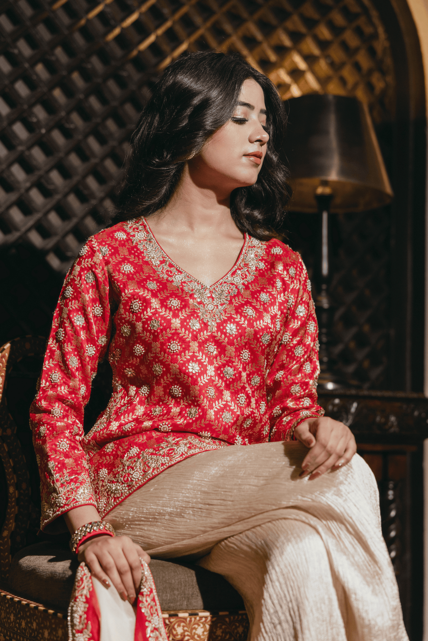 Mahira Kurti Chunni & Plazo