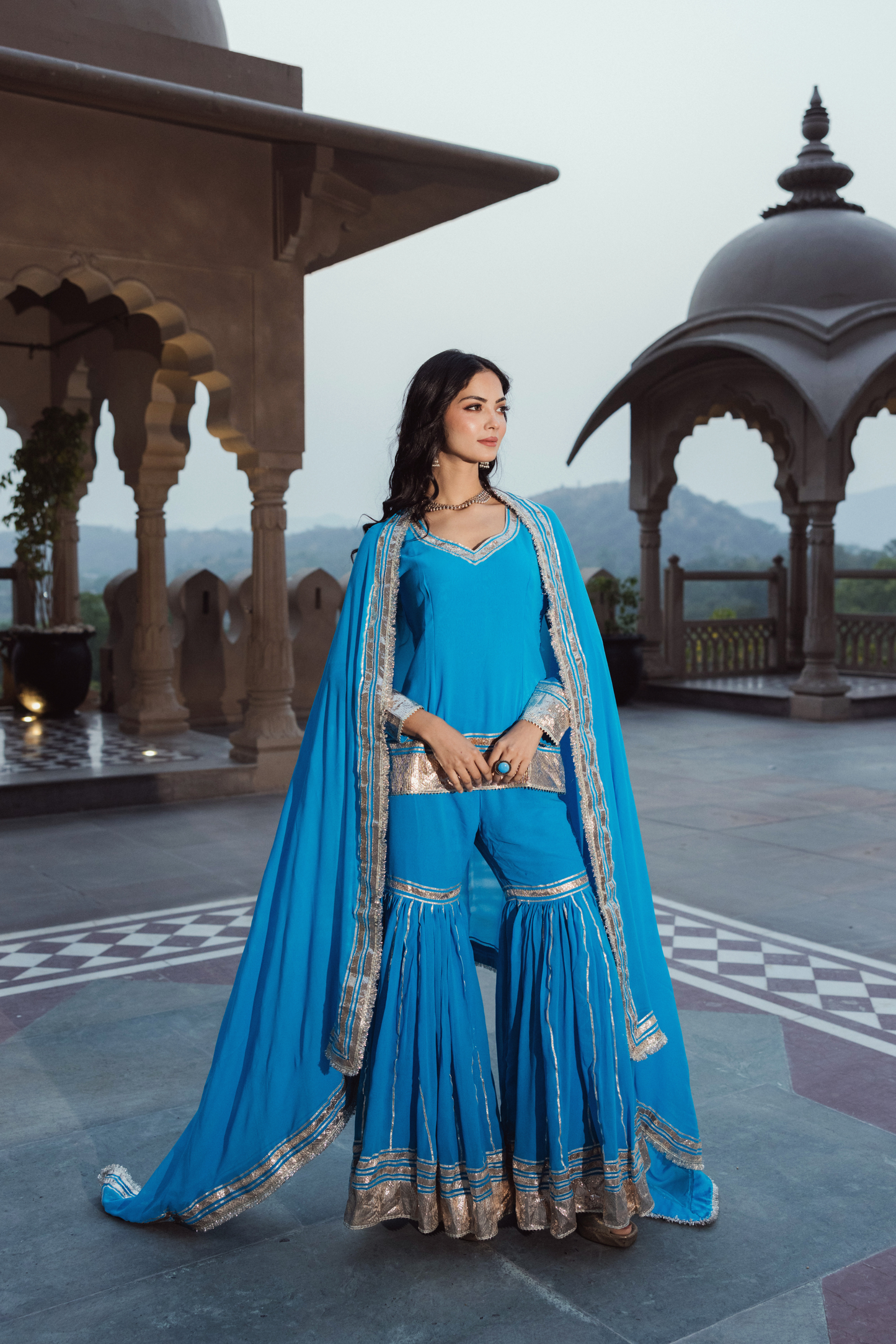 Nayra in Turquoise Blue Sarara