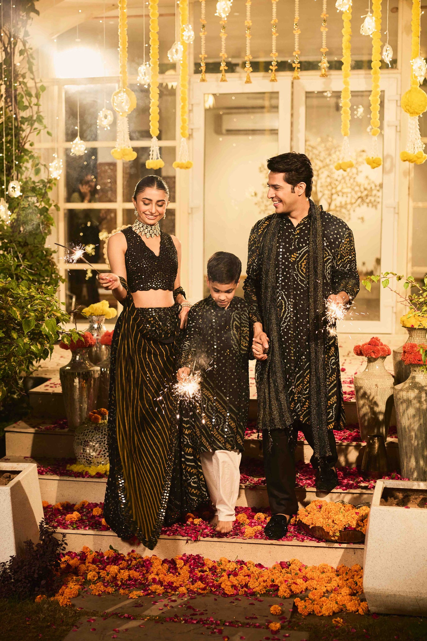 Black Bandhej Mirror Radiance Lehenga