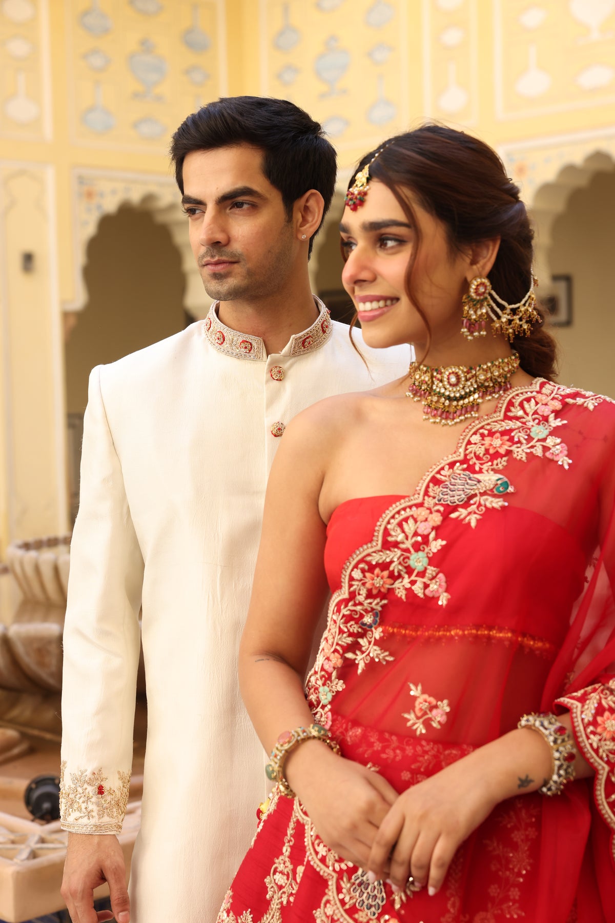Red and White couple outfits