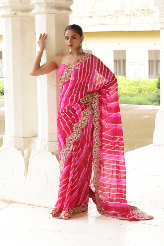 Regal Moti Leheriya Saree
