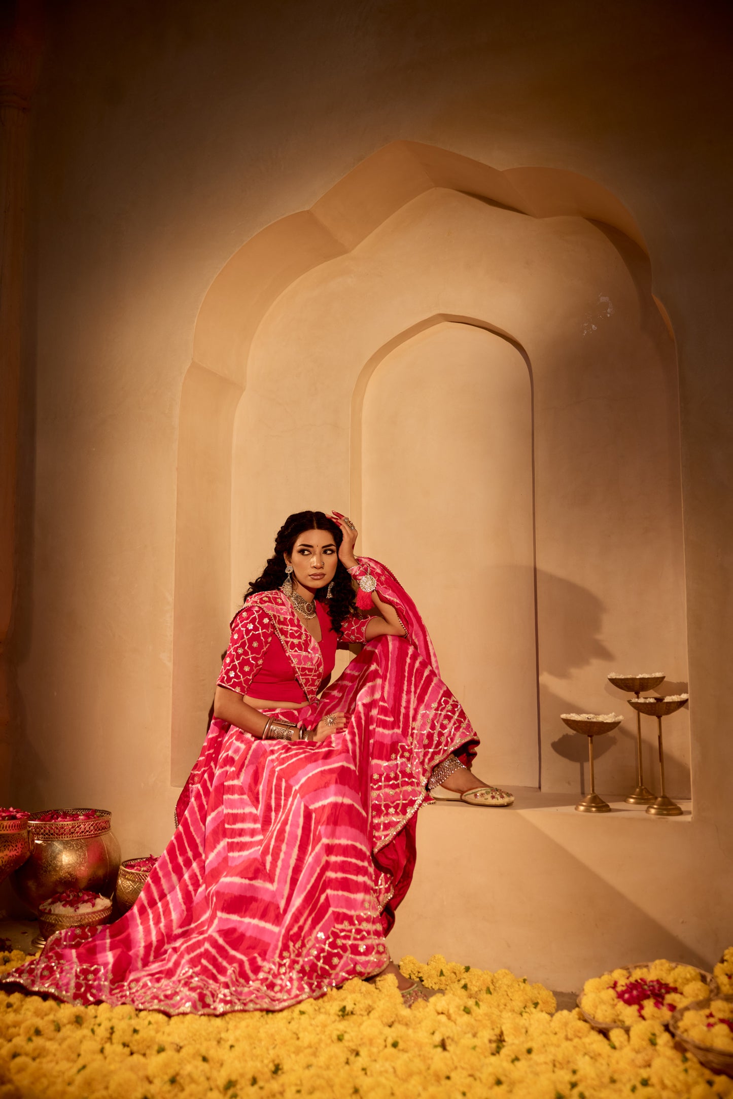 Multicolour Lehriya Lehenga