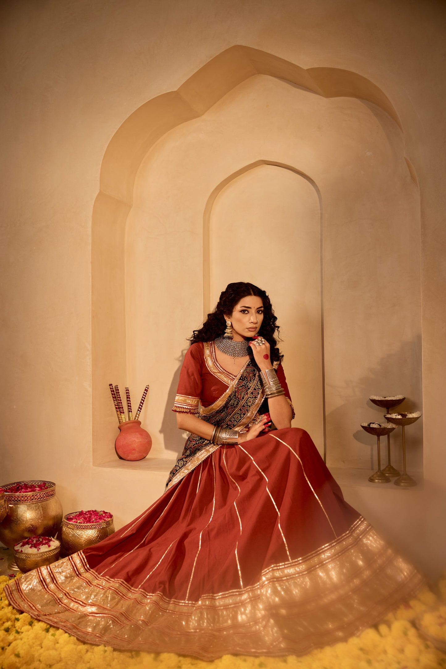 Azrakh Grace Lehenga