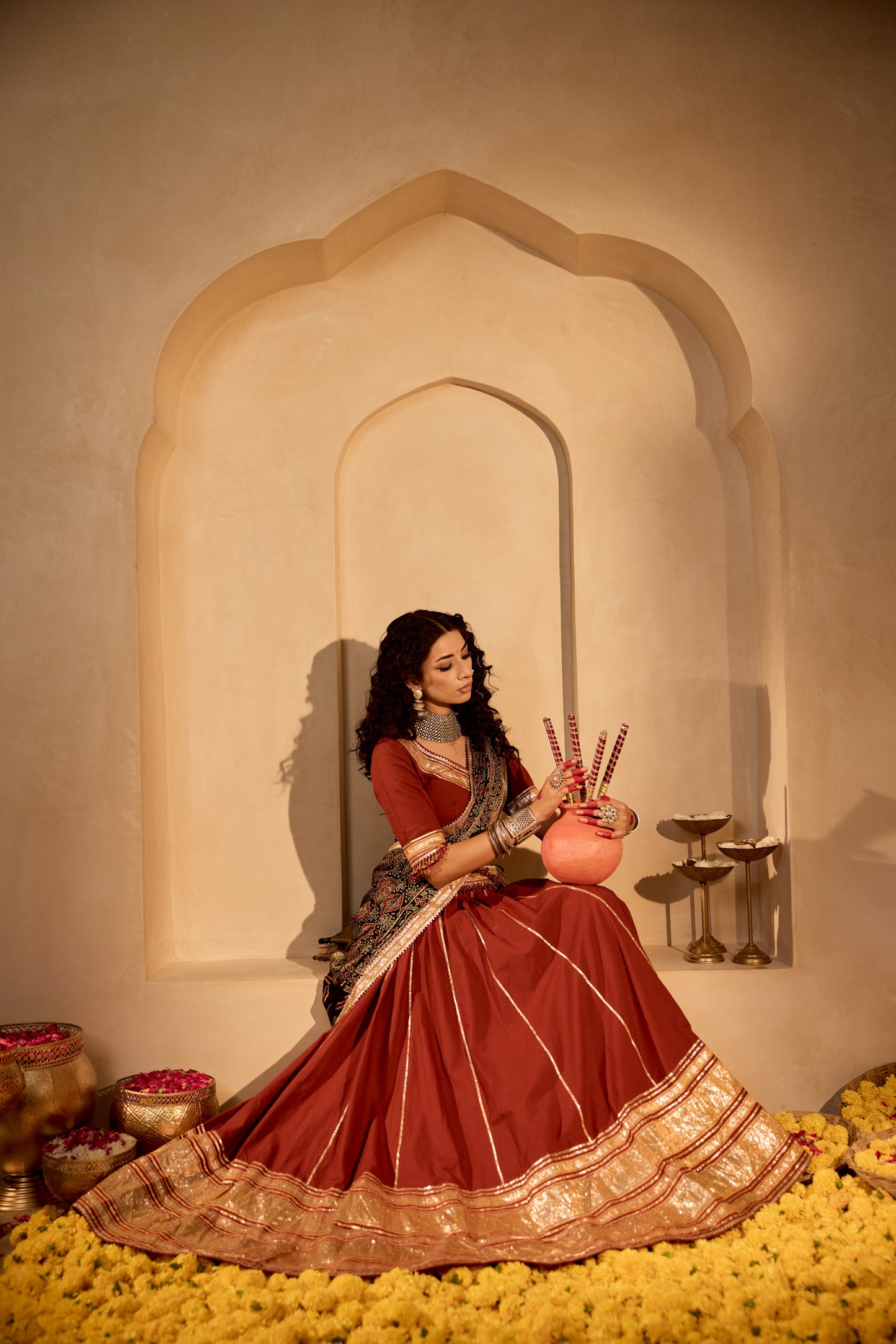 Azrakh Grace Lehenga