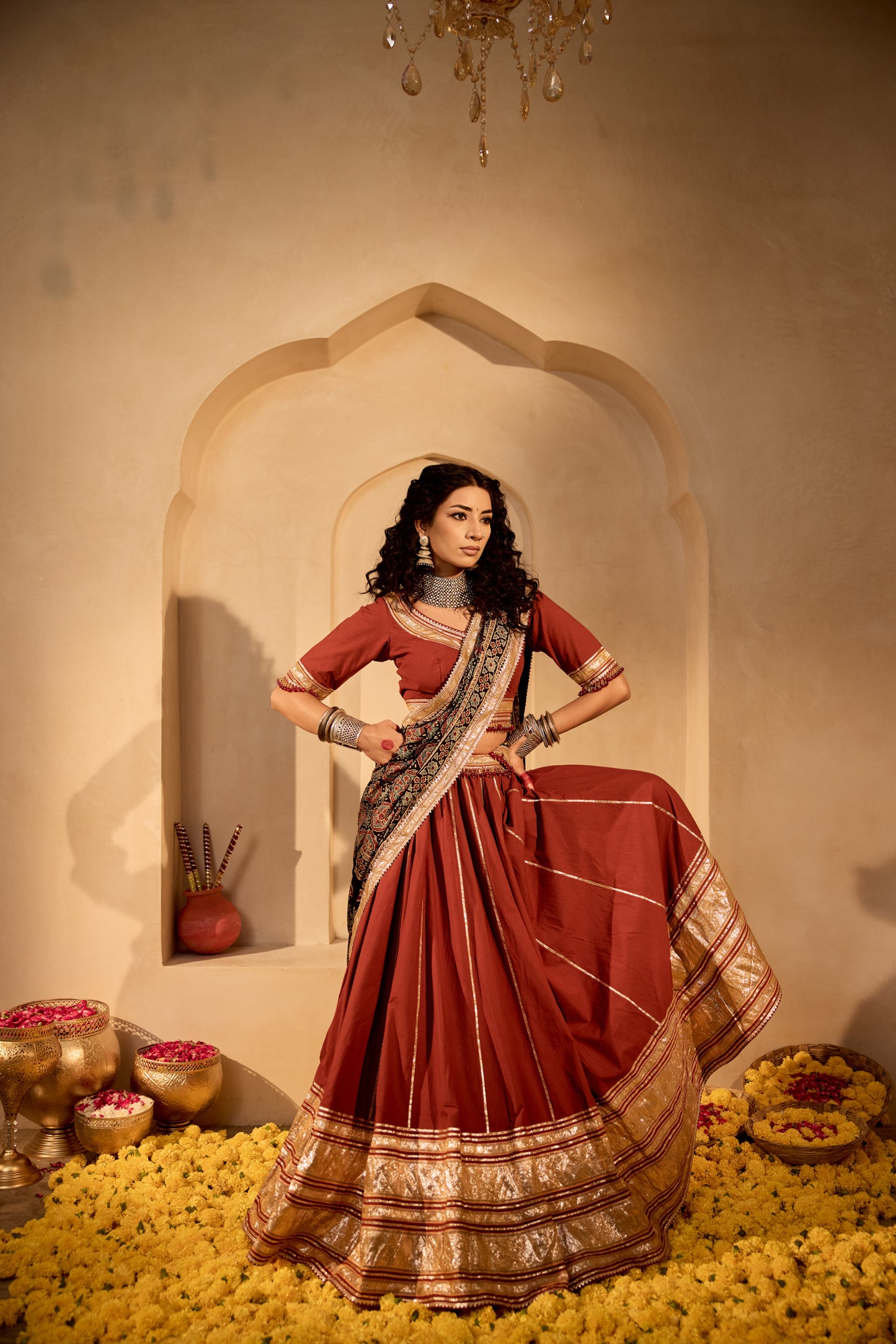 Azrakh Grace Lehenga