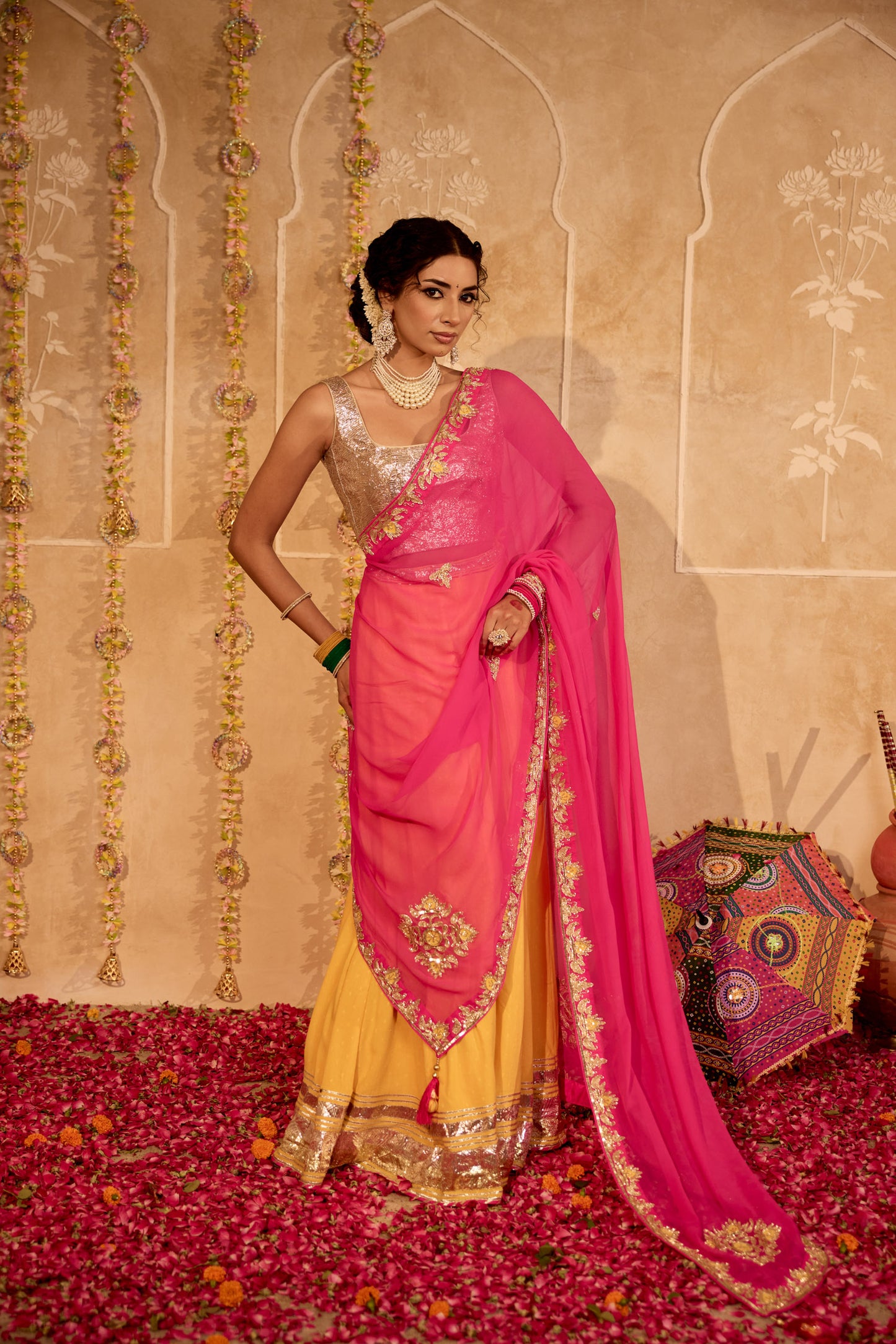 Surajmukhi Gulab Lehenga