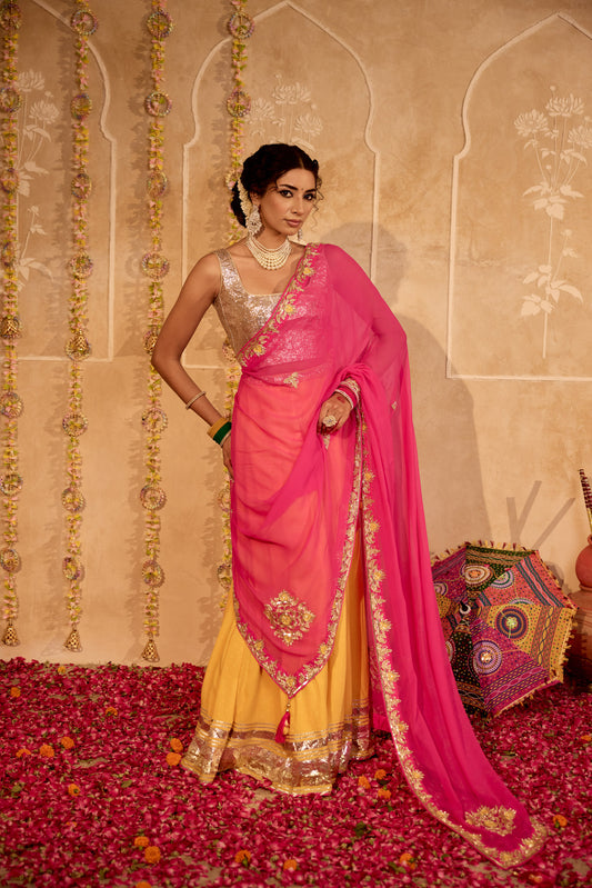 Surajmukhi Gulab Lehenga