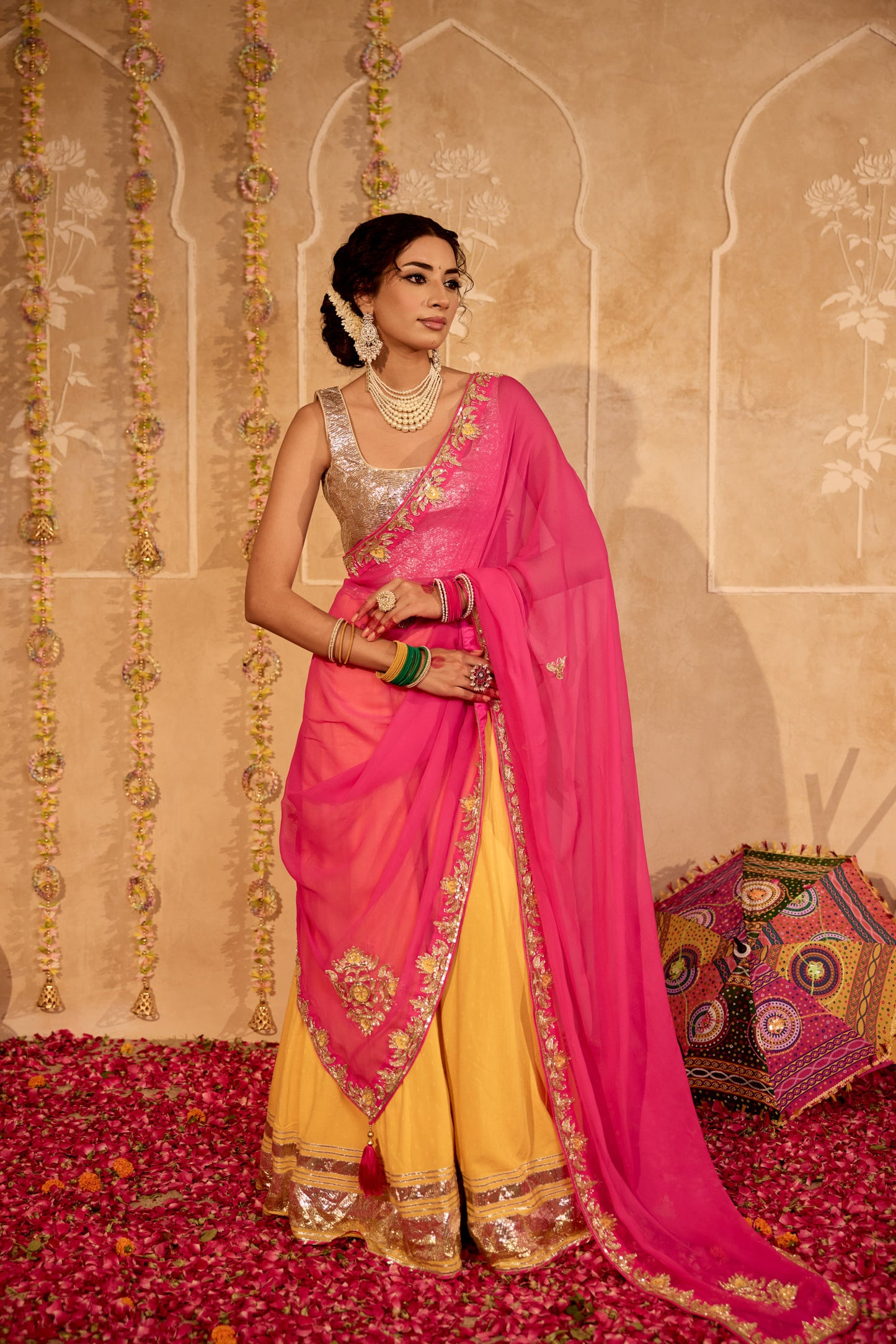 Surajmukhi Gulab Lehenga