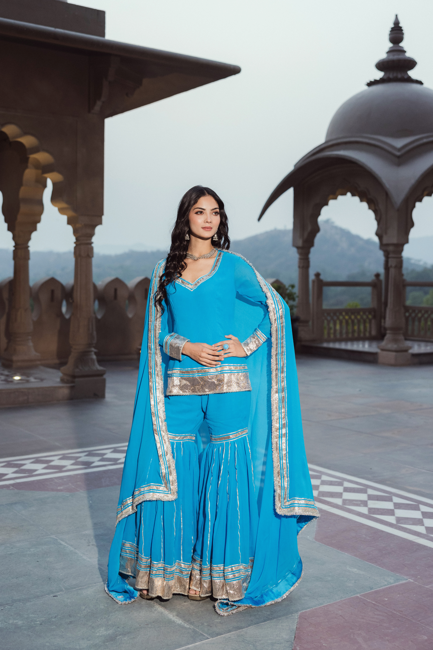 Nayra in Turquoise Blue Sarara