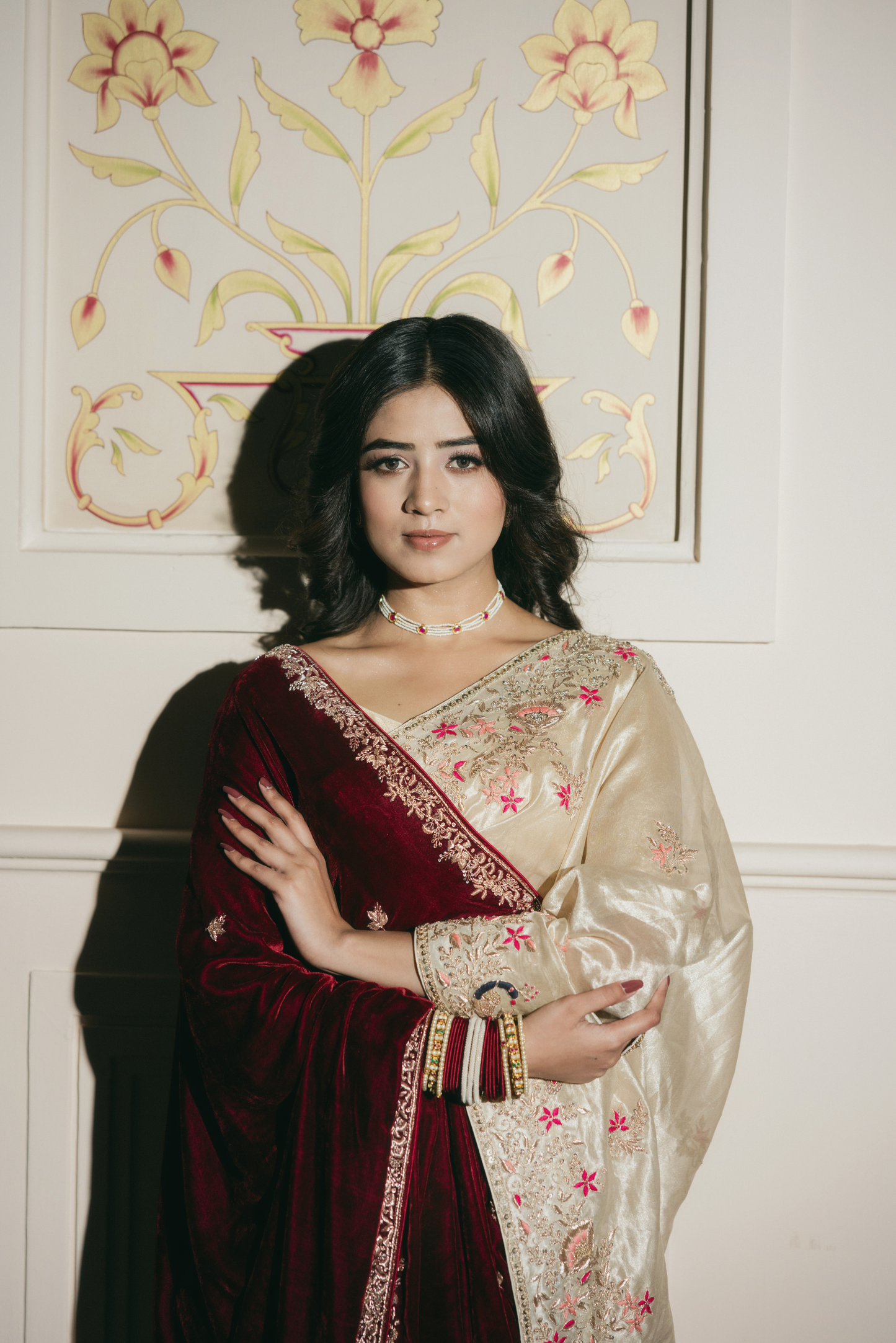 Gulrukh Velvet Shawl