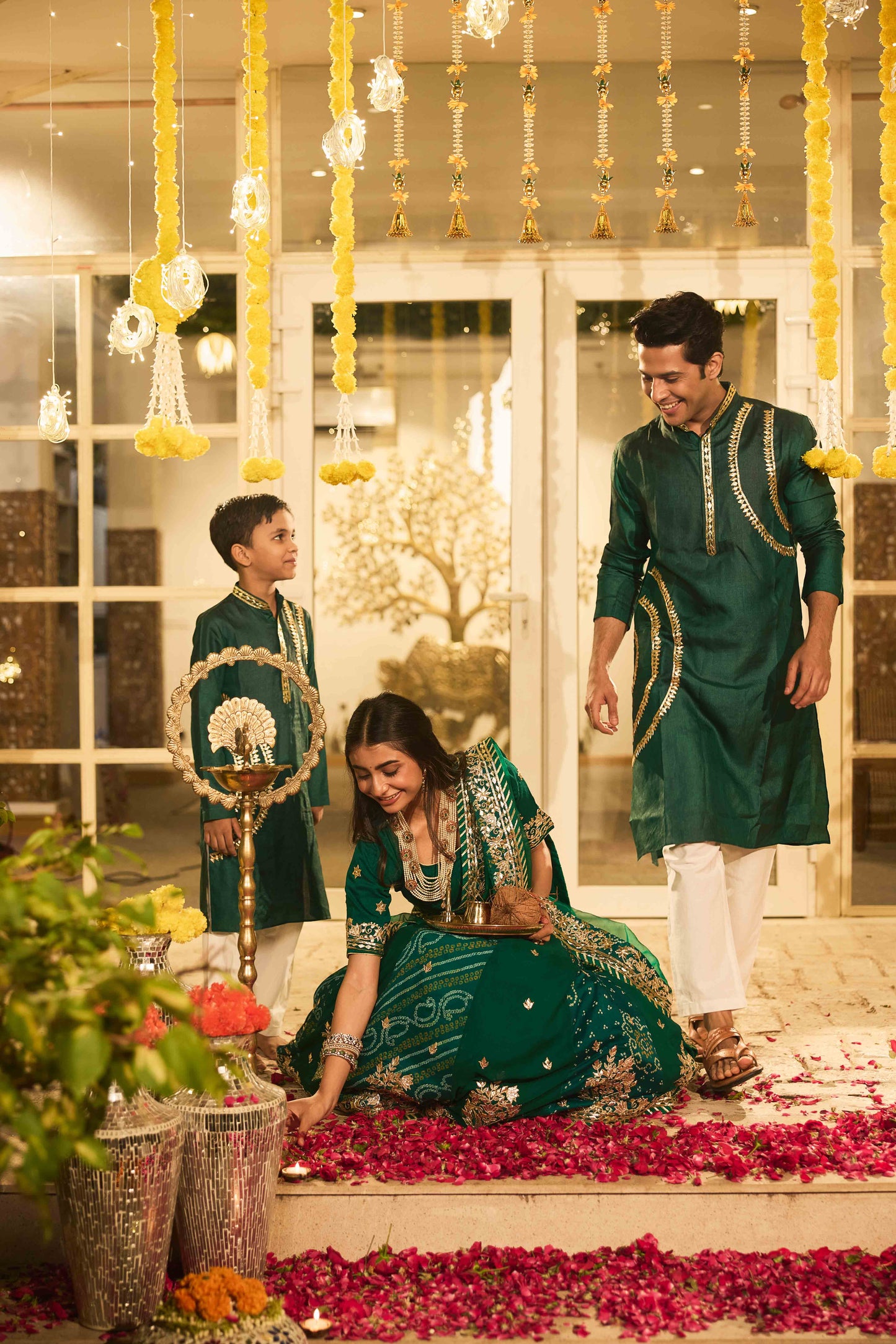 Emerald Bandhej Lehenga