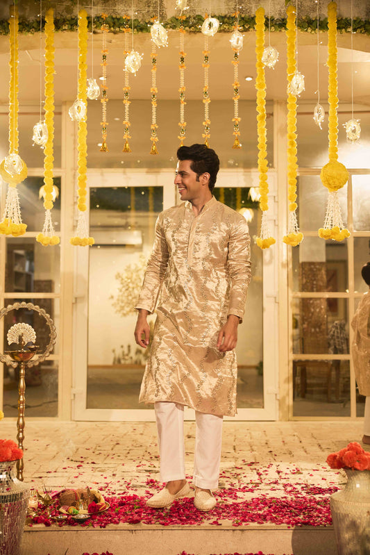 Golden Gotapatti Classic Kurta Set