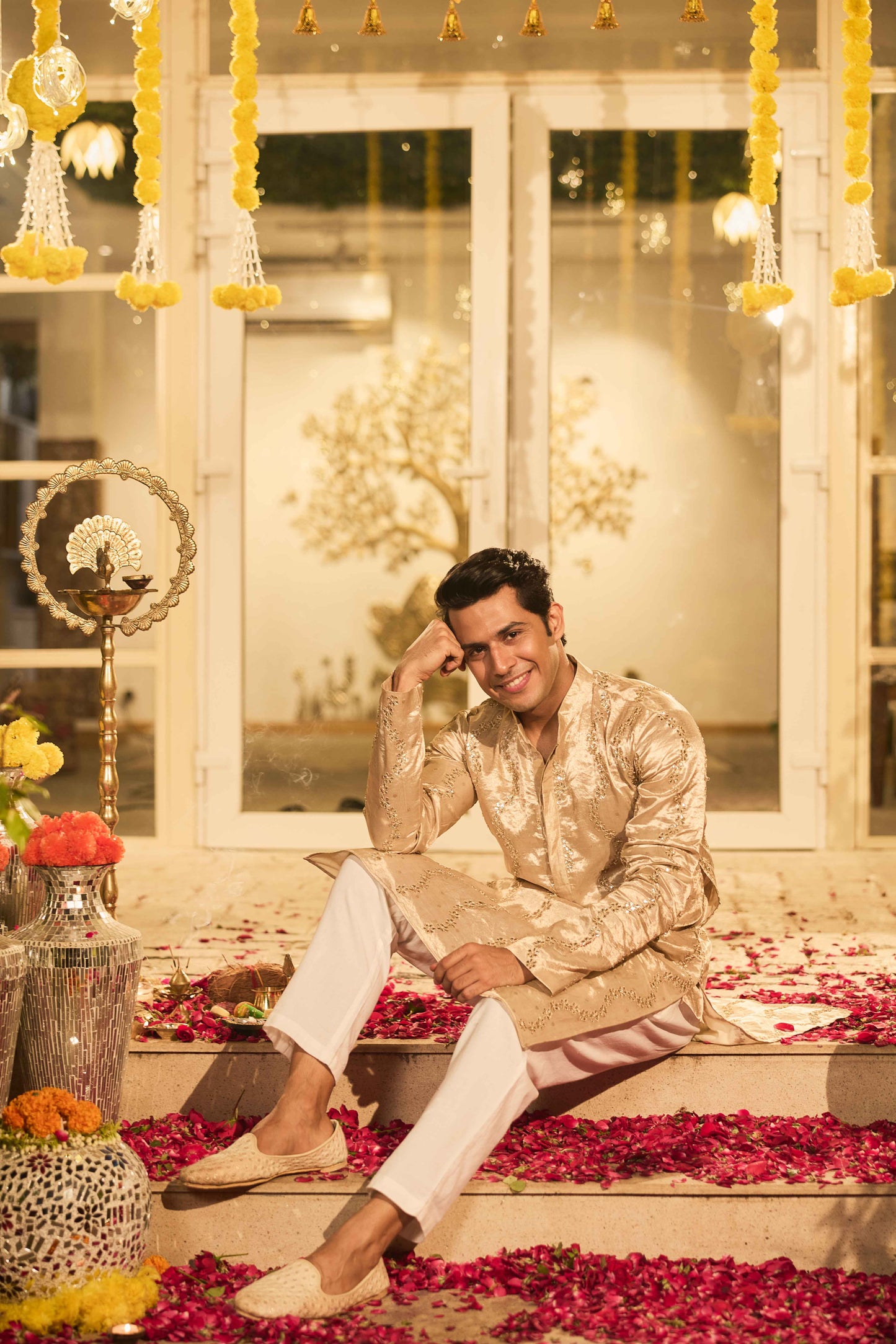 Golden Gotapatti Classic Kurta Set