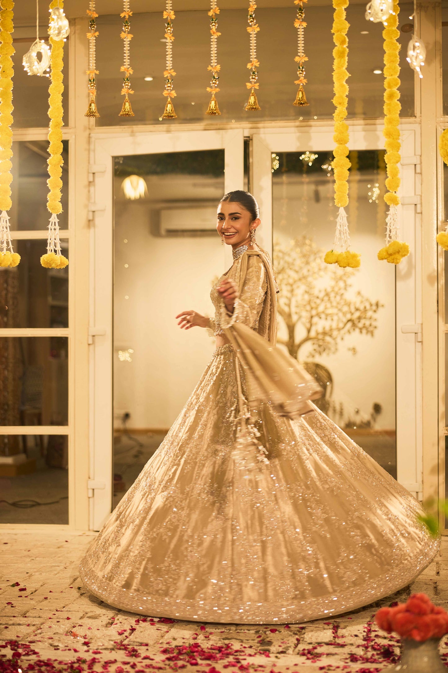 Golden Tissue Elegance Lehenga