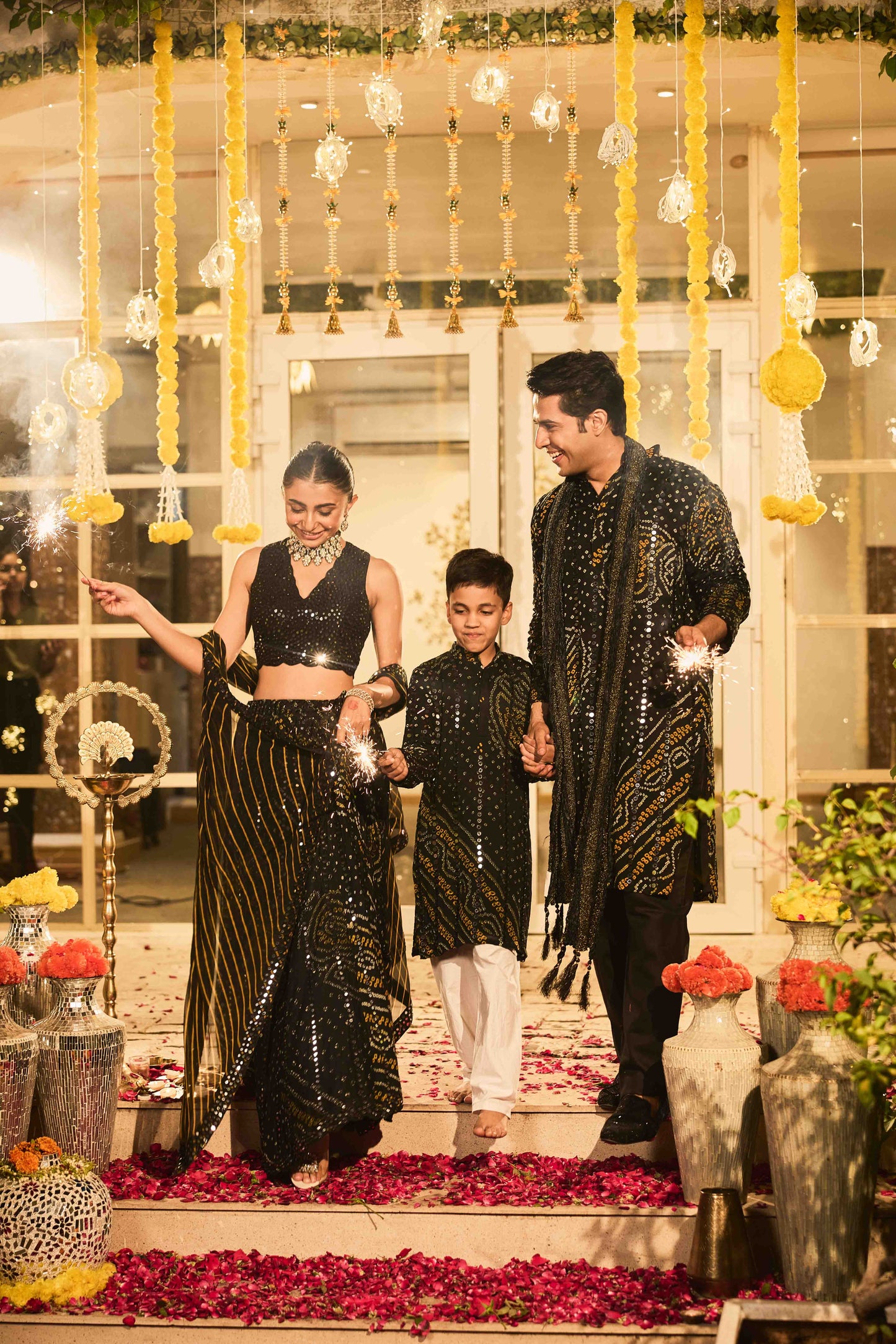 Black Bandhej Mirror Radiance Lehenga