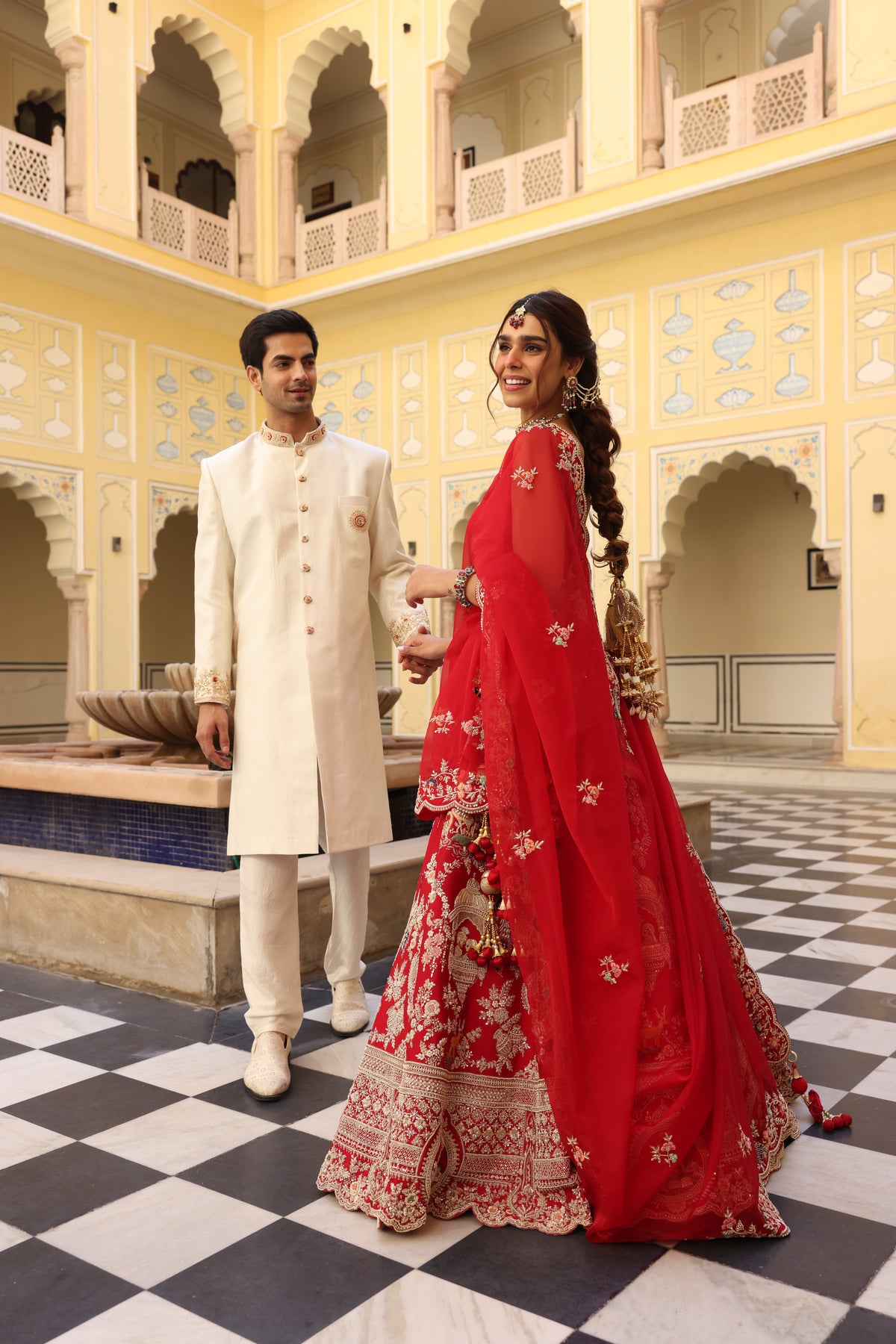 Red and White couple outfits