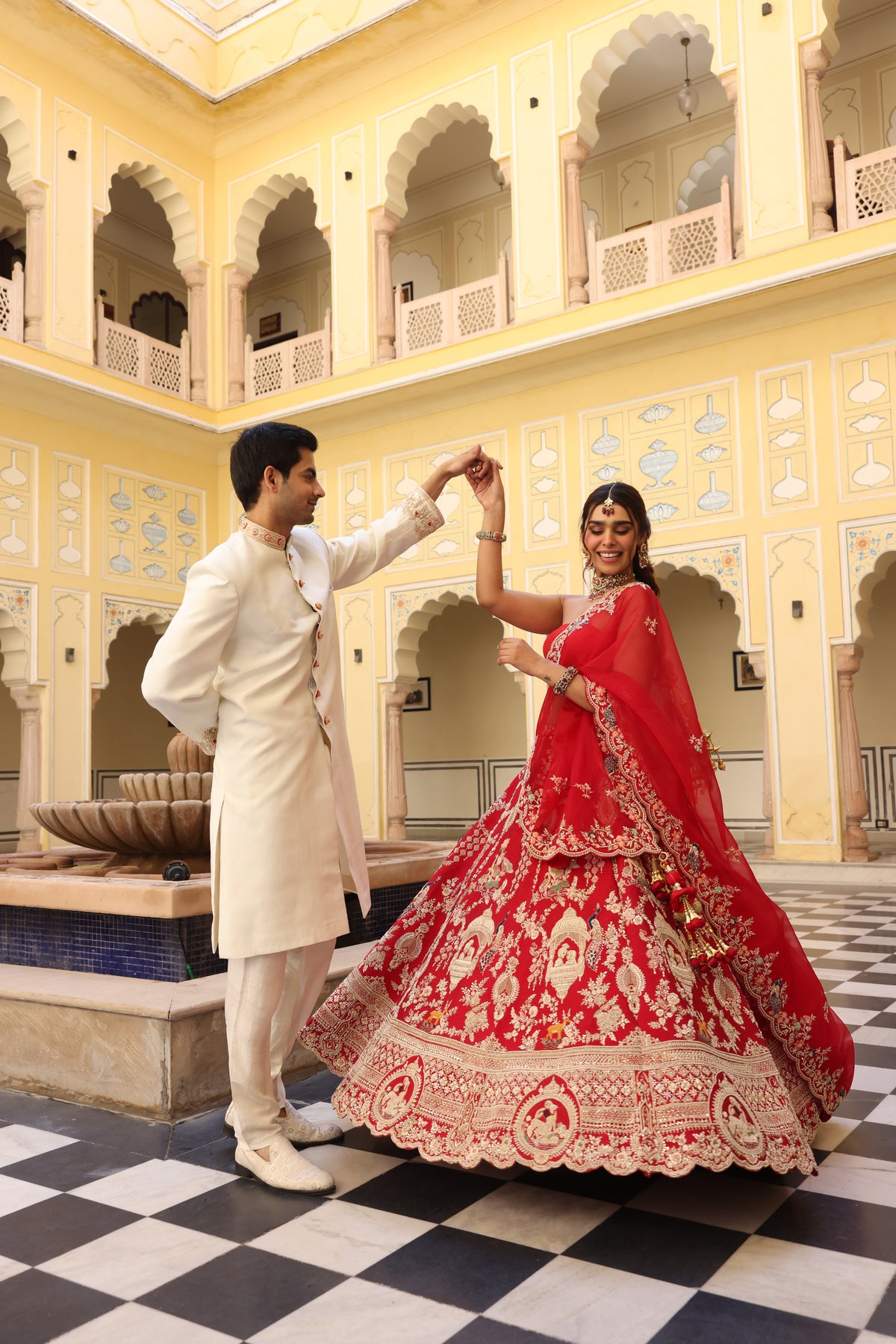 Red and White couple outfits