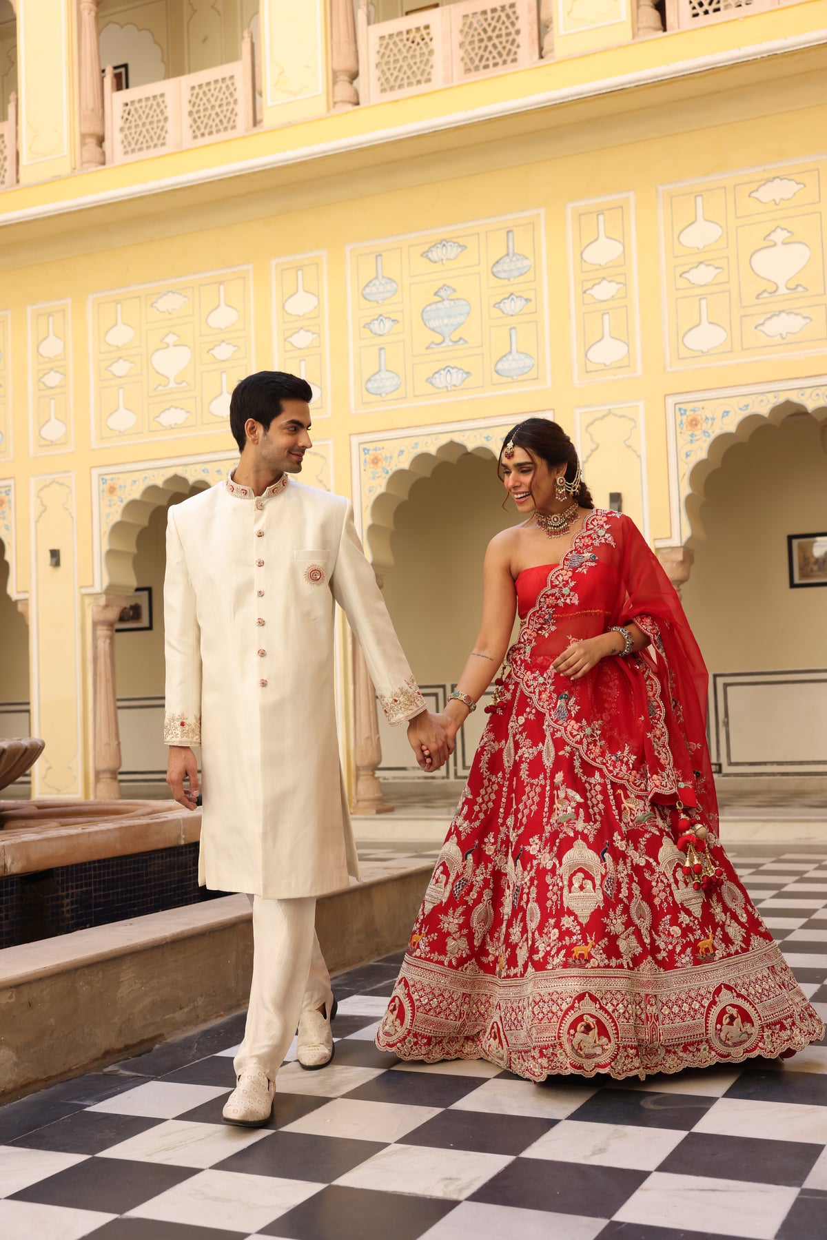 Red and White couple outfits