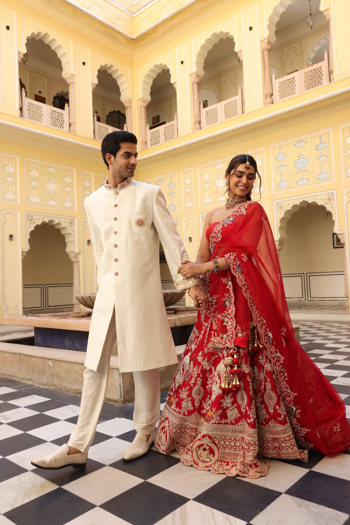 Red and White couple outfits