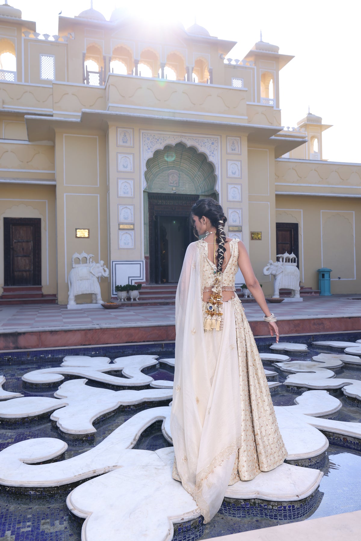 Butter Yellow Pure Munga Silk Lehenga with Aari, Sequin & Cutdana Work