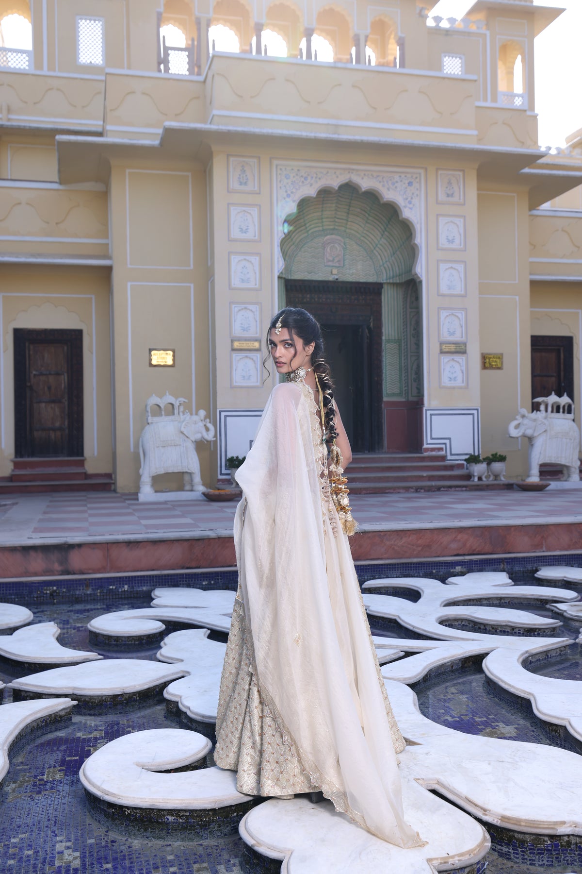 Butter Yellow Pure Munga Silk Lehenga with Aari, Sequin & Cutdana Work